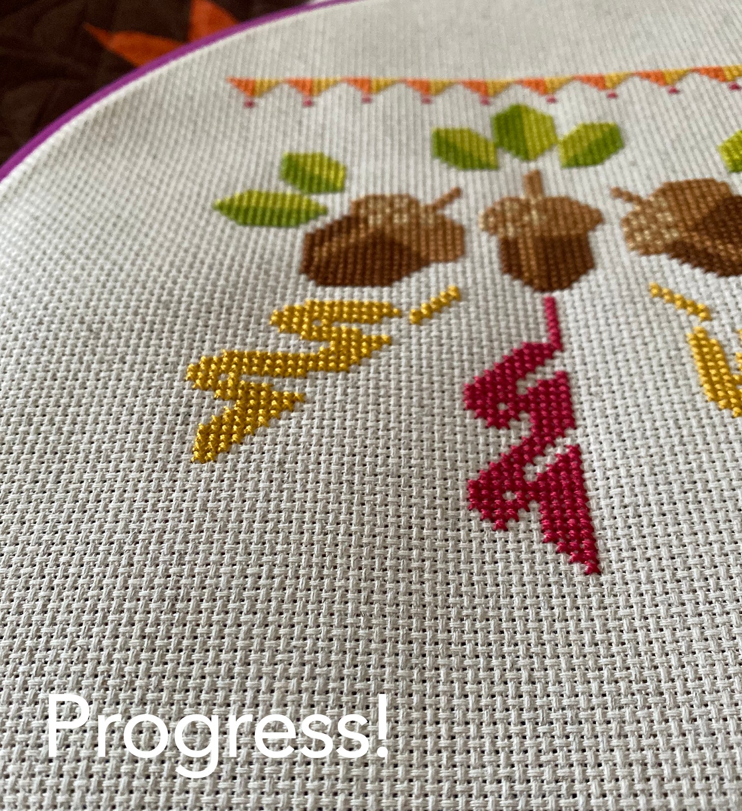 Acorn Trio Cross Stitch Pattern PDF - Image 3