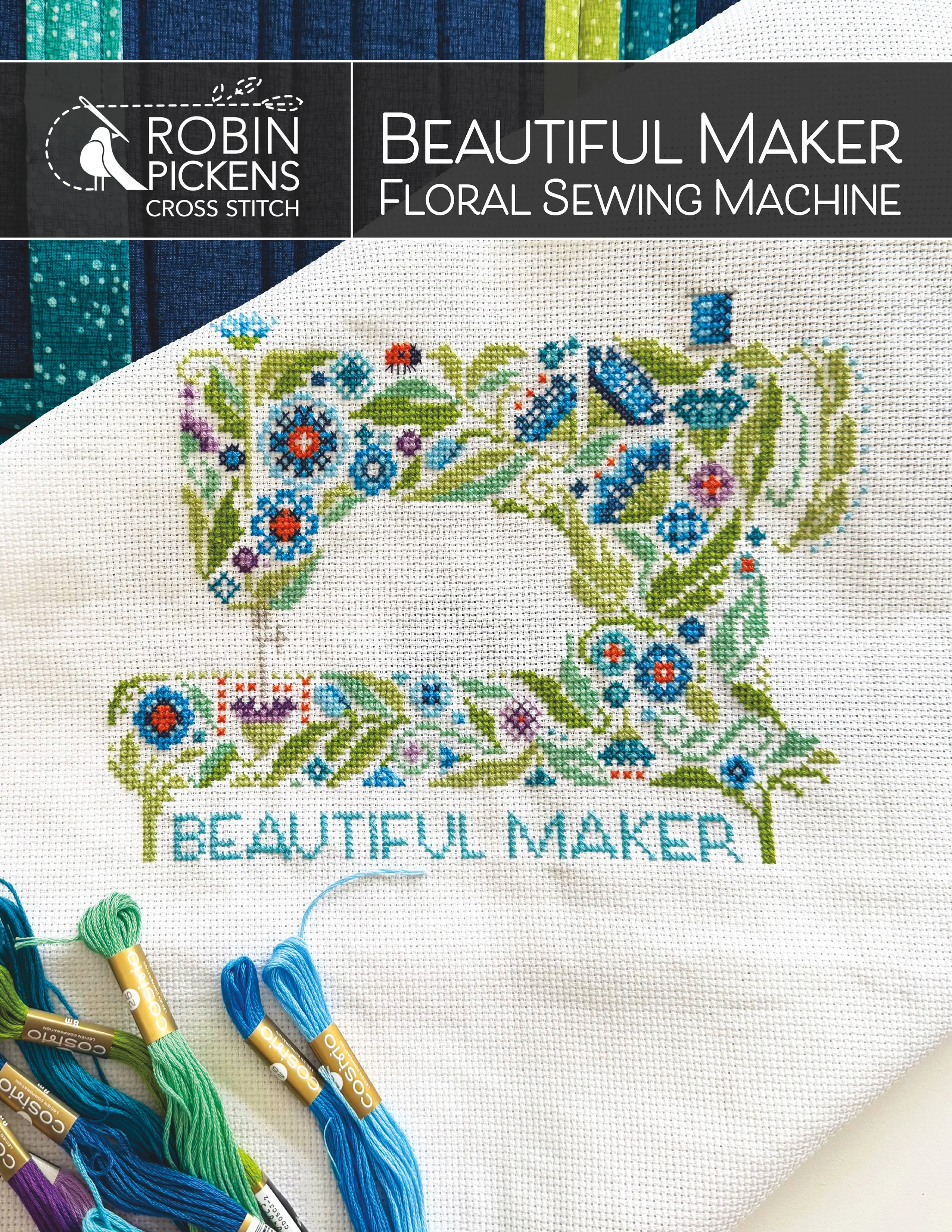 Beautiful Maker Floral Sewing Machine, digital PDF pattern