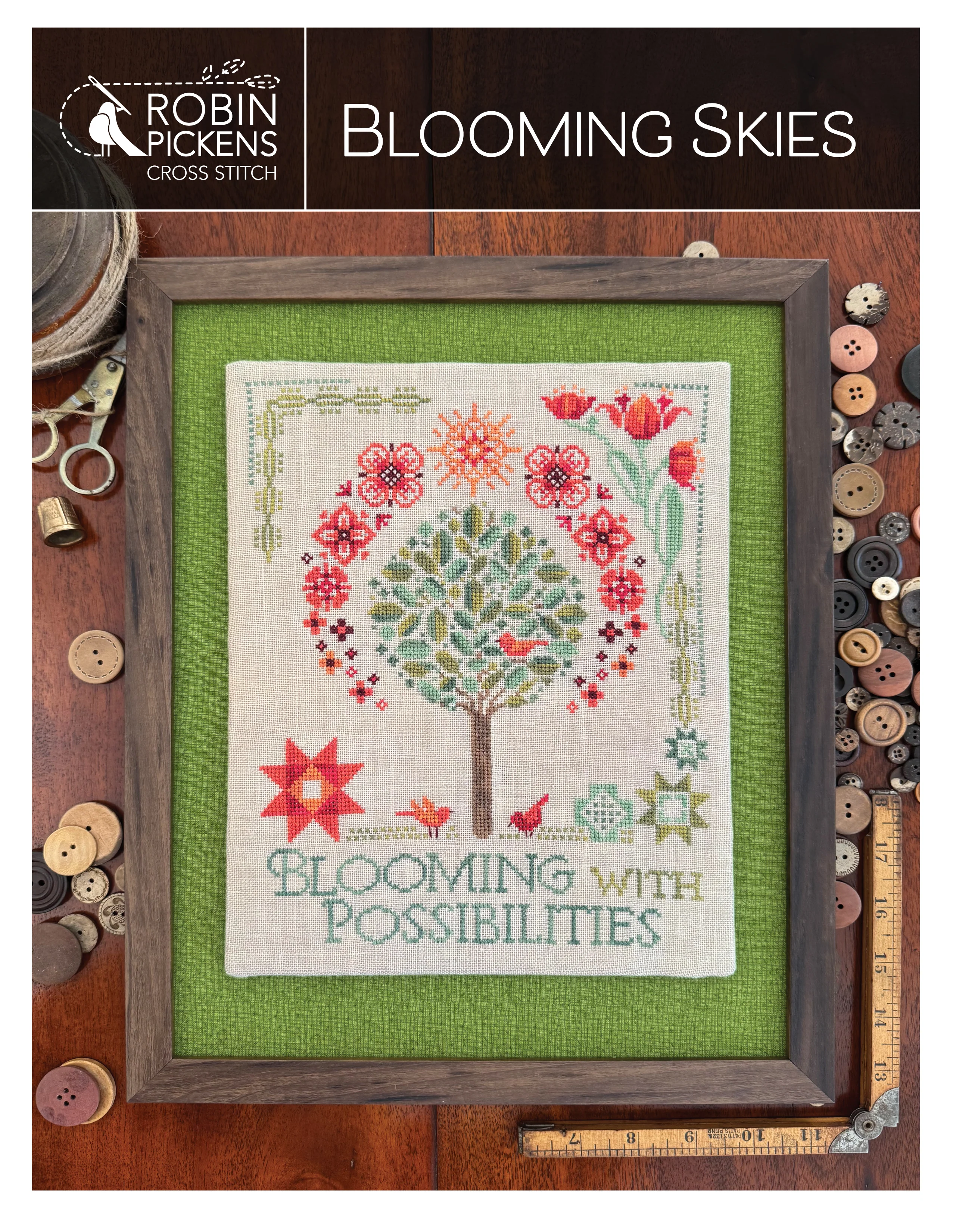 Blooming Skies Cross Stitch PDF Pattern