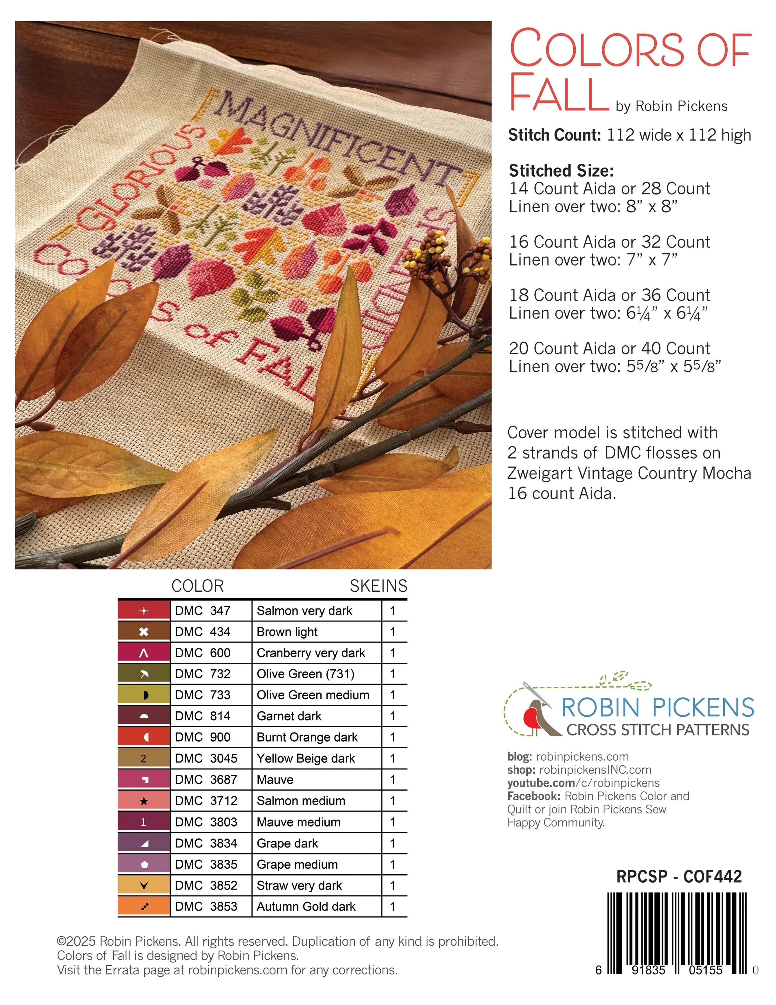Colors of Fall Cross Stitch PDF Pattern - Image 2