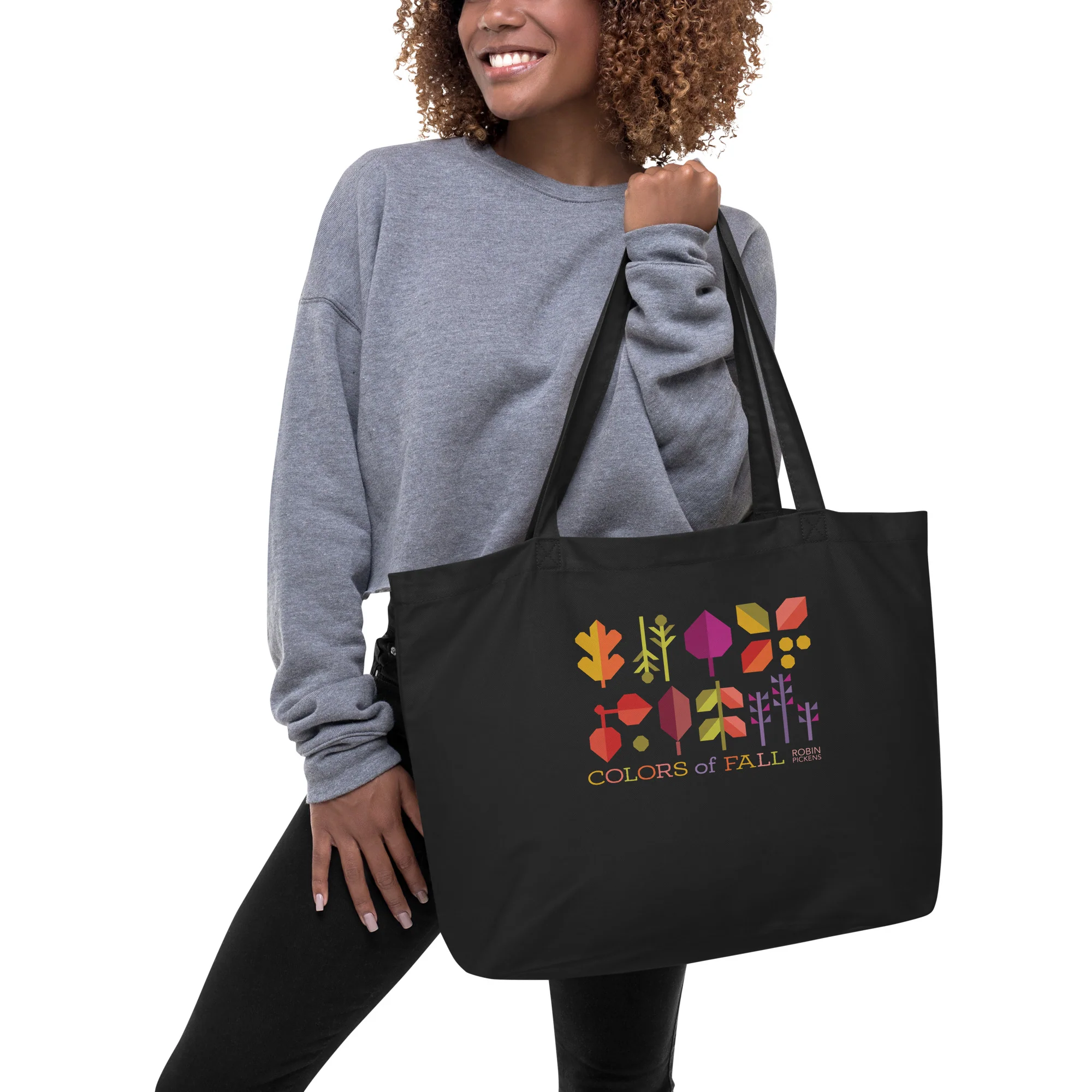 Colors of Fall on Large organic tote bag