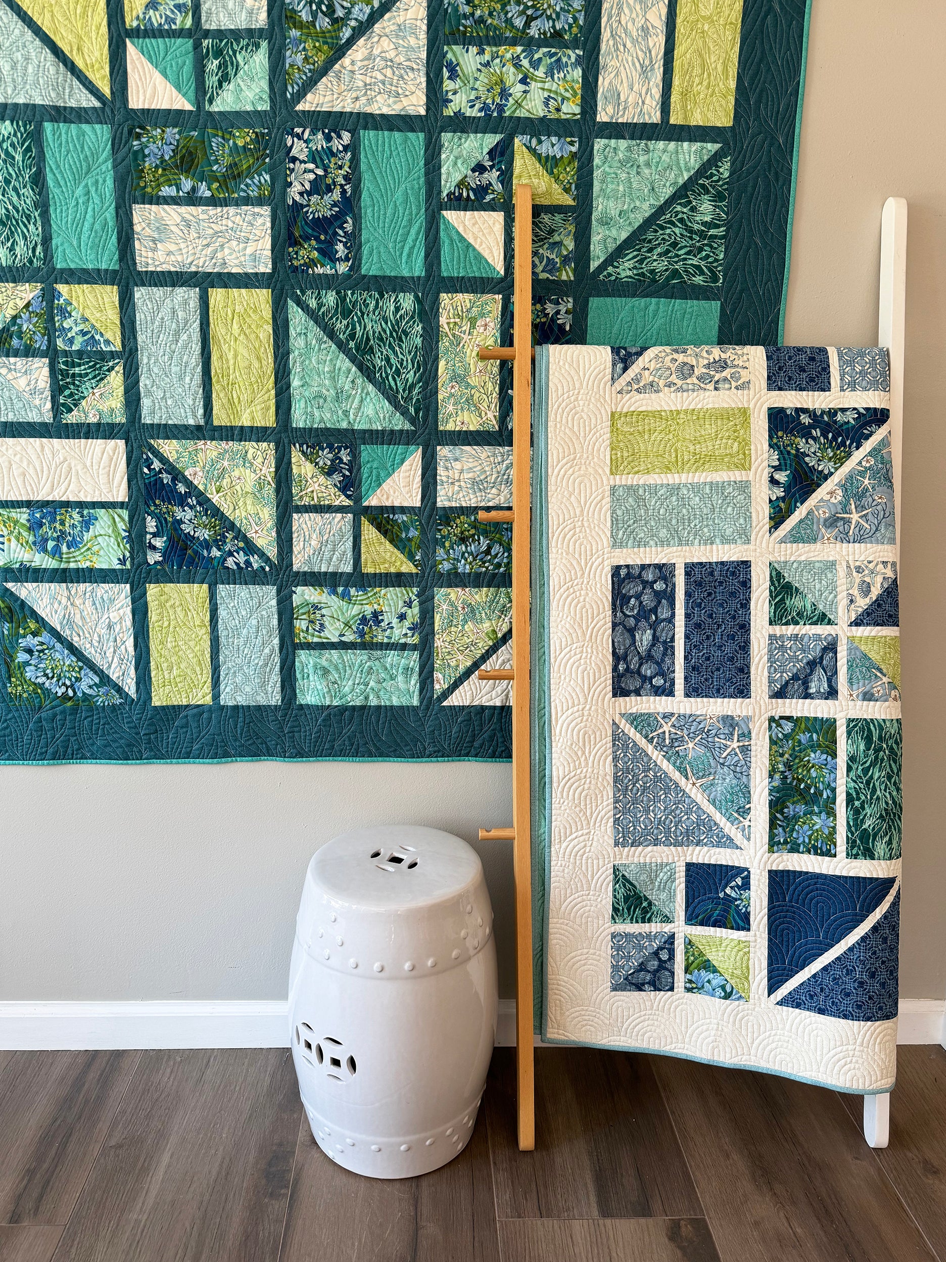 BACKSLASH Digital PDF Quilt Pattern by Robin Pickens. Geometric Lap, Twin, or Queen sizes. - Image 5