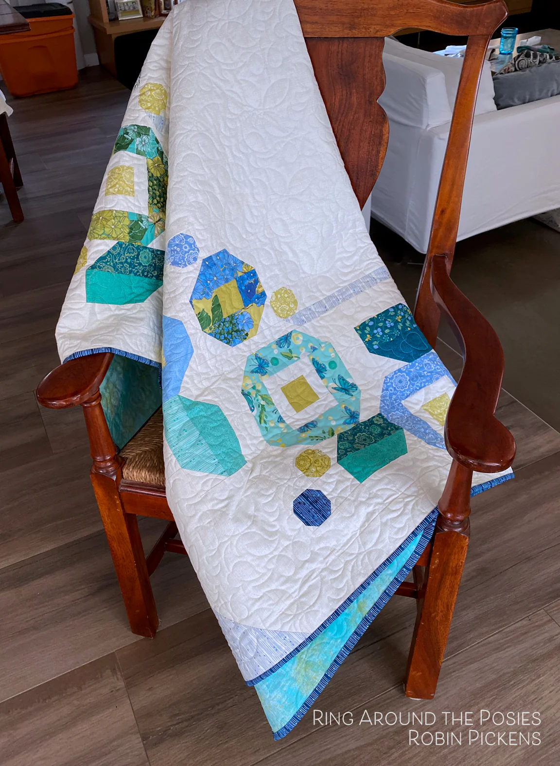 RING AROUND THE POSIES Quilt Pattern, digital download for 64 1/2 x 64 1/2" quilt - Image 5