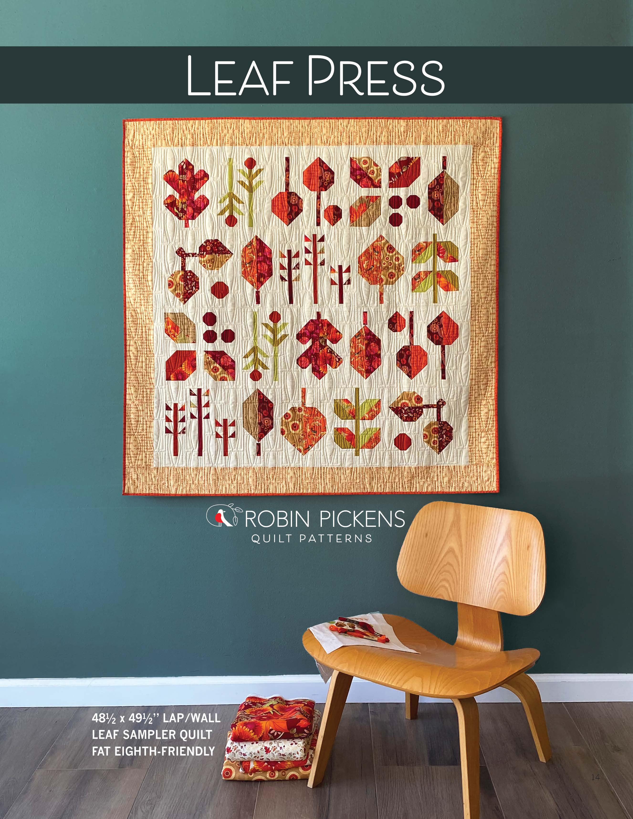 LEAF PRESS Quilt Sampler - Printed pattern - Fat Eighth-friendly