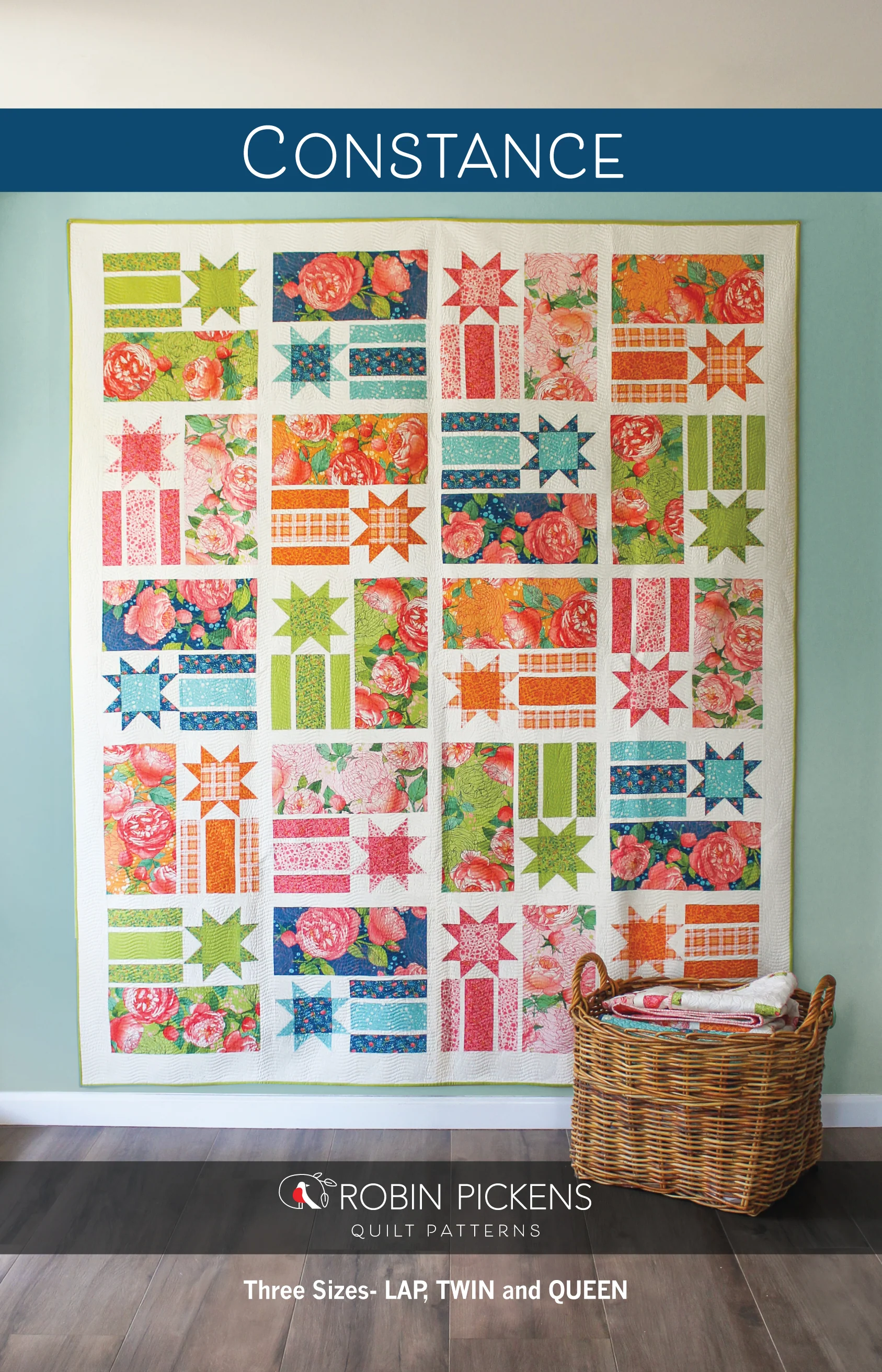 CONSTANCE Digital PDF Quilt Pattern by Robin Pickens / Lap, Twin, Queen sizes