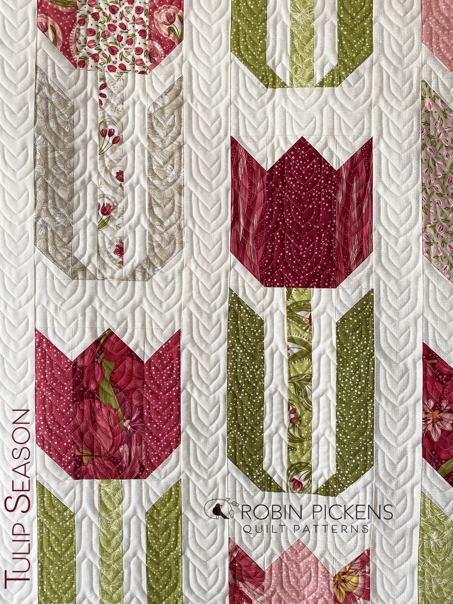 TULIP SEASON printed quilt pattern booklet, Robin Pickens, Lap/Wall or Large - Image 4