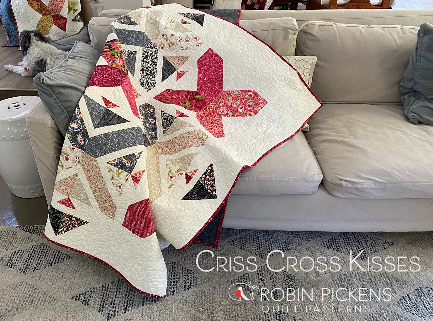 CRISS CROSS KISSES digital PDF download pattern, Robin Pickens, Lap or Queen - Image 5
