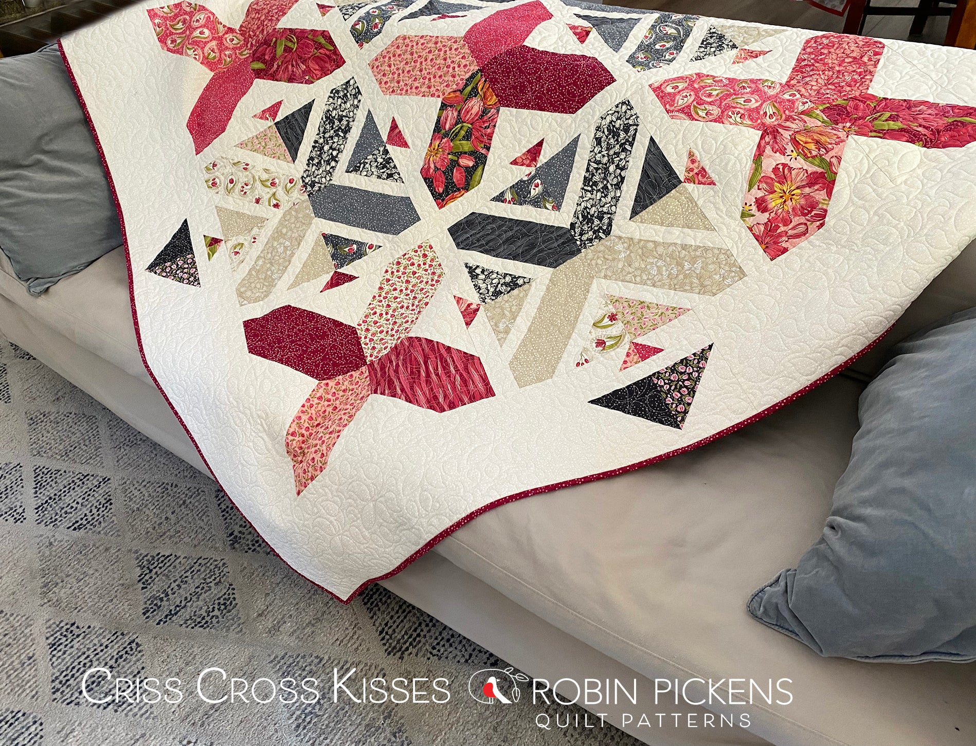 CRISS CROSS KISSES digital PDF download pattern, Robin Pickens, Lap or Queen - Image 8
