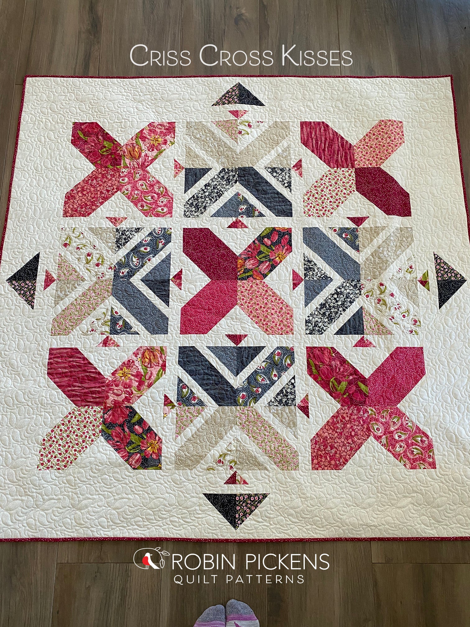 CRISS CROSS KISSES digital PDF download pattern, Robin Pickens, Lap or Queen - Image 9