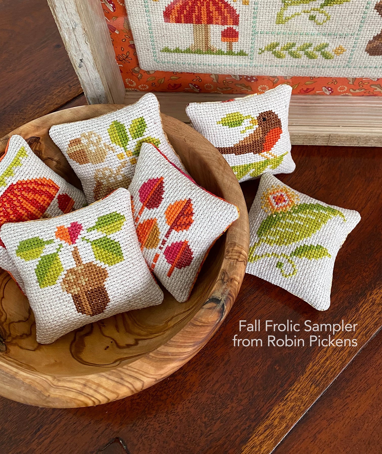 FALL FROLIC SAMPLER Cross Stitch Printed Pattern Booklet - Image 5