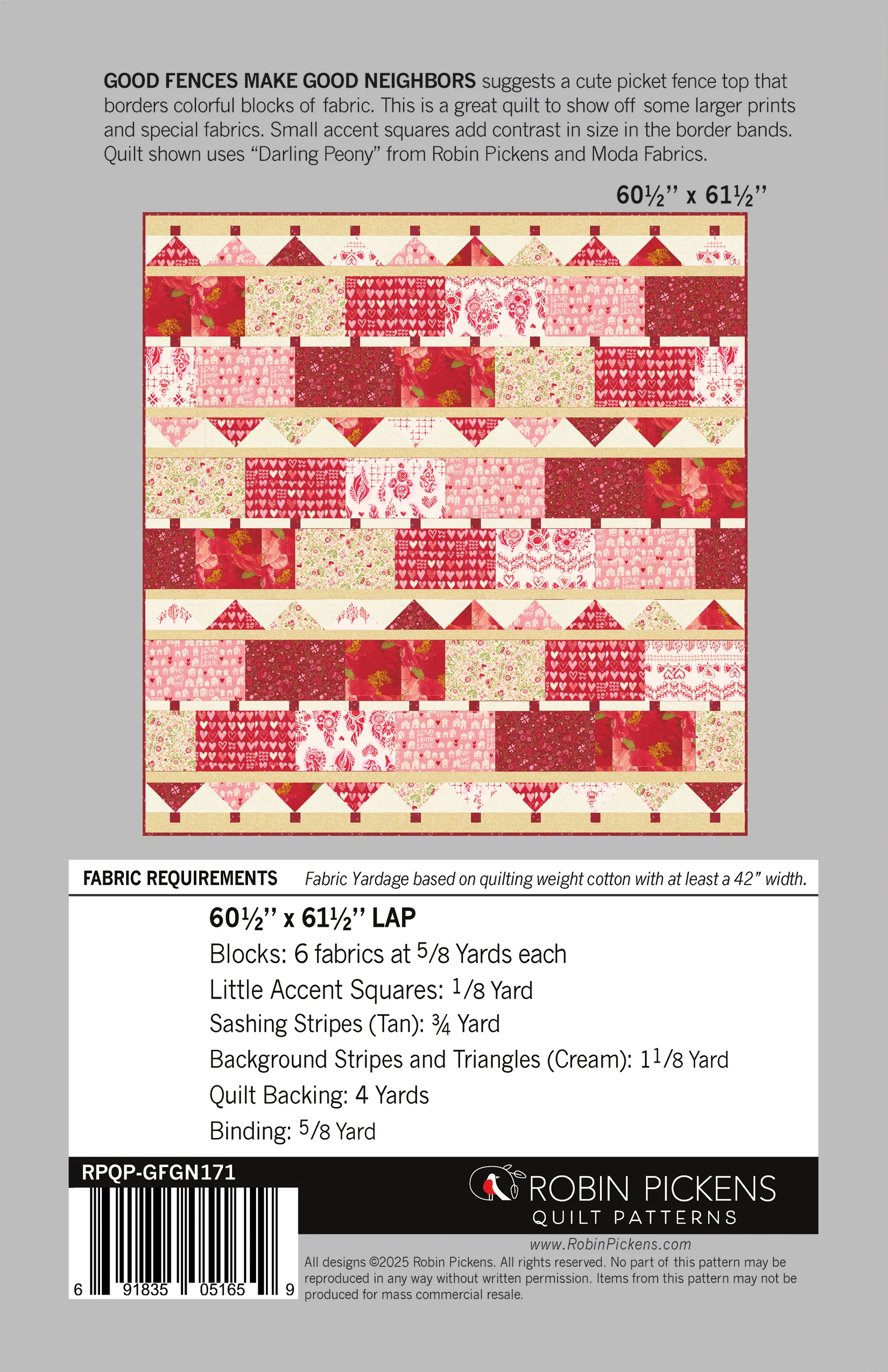 Good Fences Make Good Neighbors Printed Quilt Pattern - Image 2