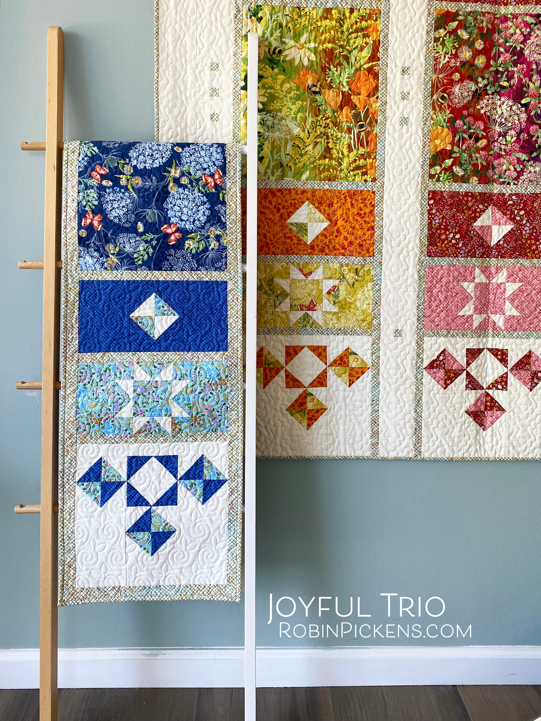 JOYFUL TRIO Quilt Pattern PDF (digital download) by Robin Pickens in LAP or TABLE RUNNER sizes - Image 4