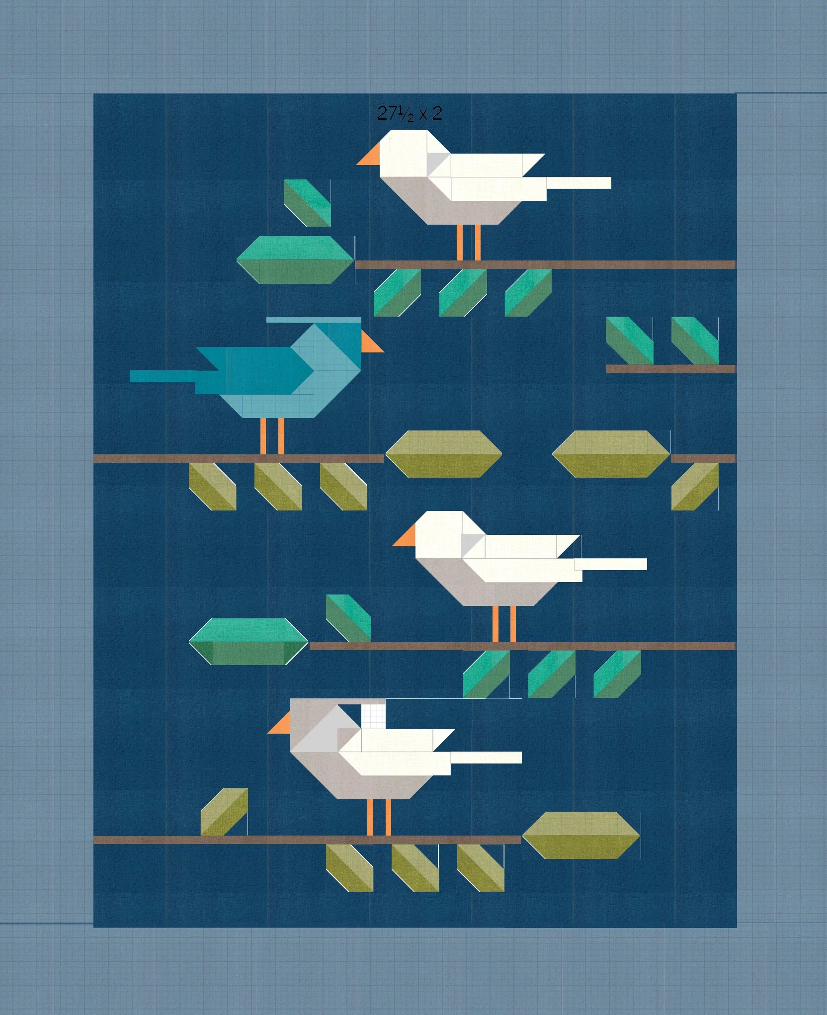 LITTLE BIRD SONG Small Wall Quilt  Digital PDF by Robin Pickens 34" x 43" - Image 4