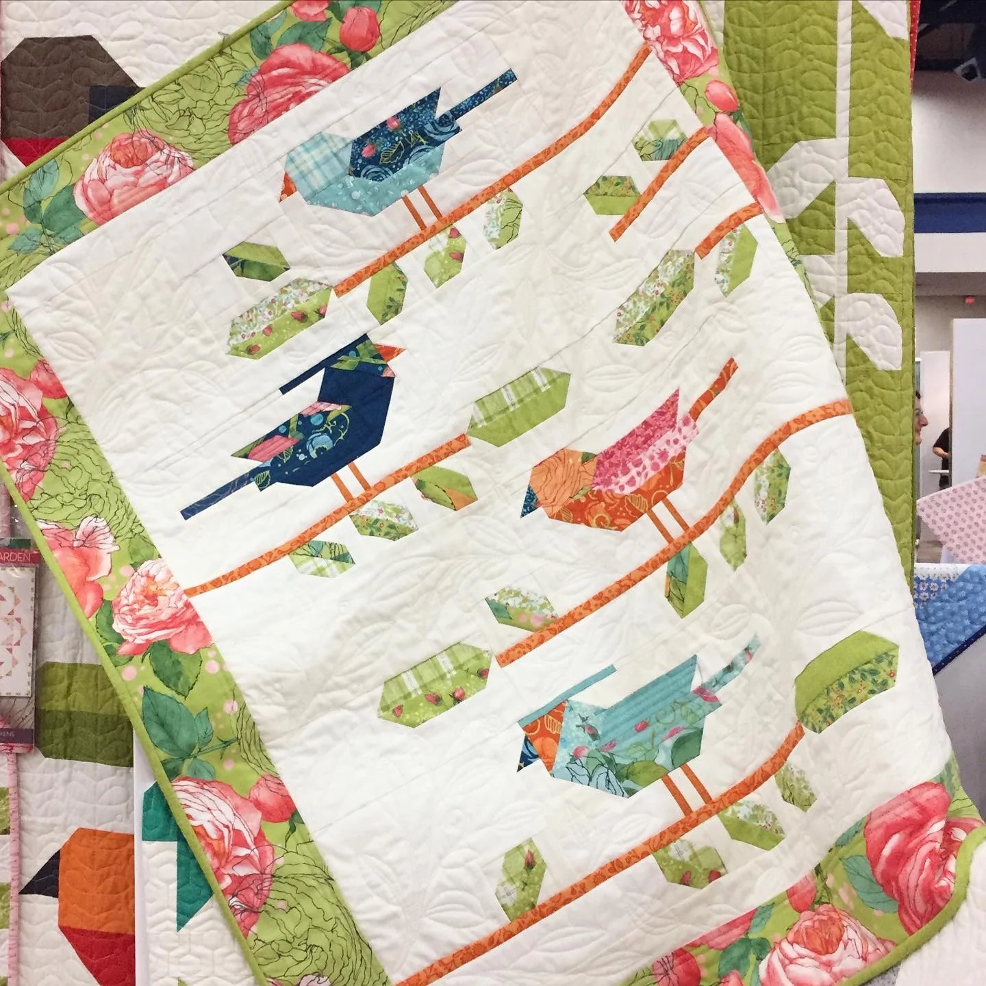 LITTLE BIRD SONG Small Wall Quilt PRINTED BOOKLET by Robin Pickens 34" x 43" - Image 3