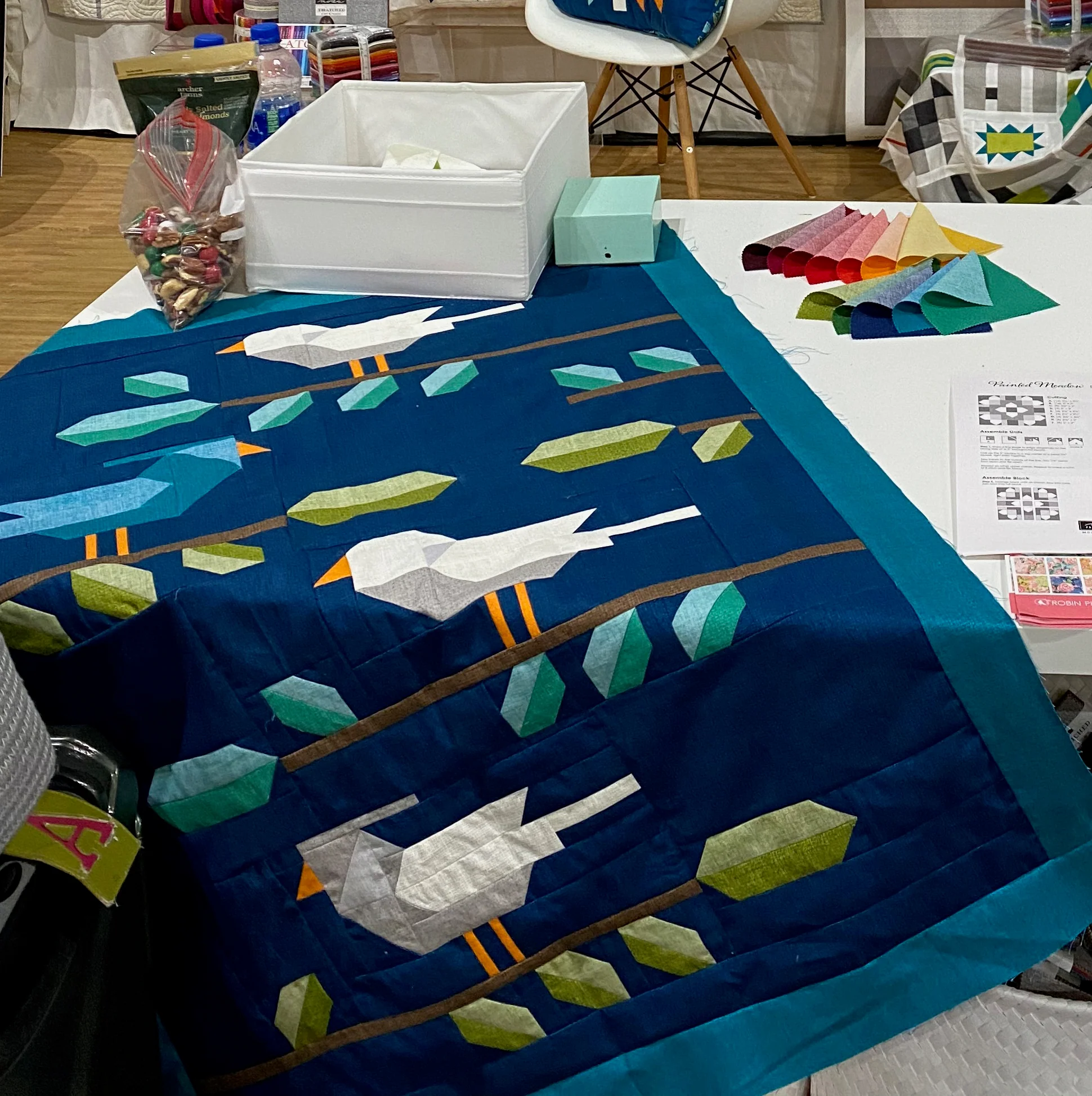 LITTLE BIRD SONG Small Wall Quilt PRINTED BOOKLET by Robin Pickens 34" x 43" - Image 4