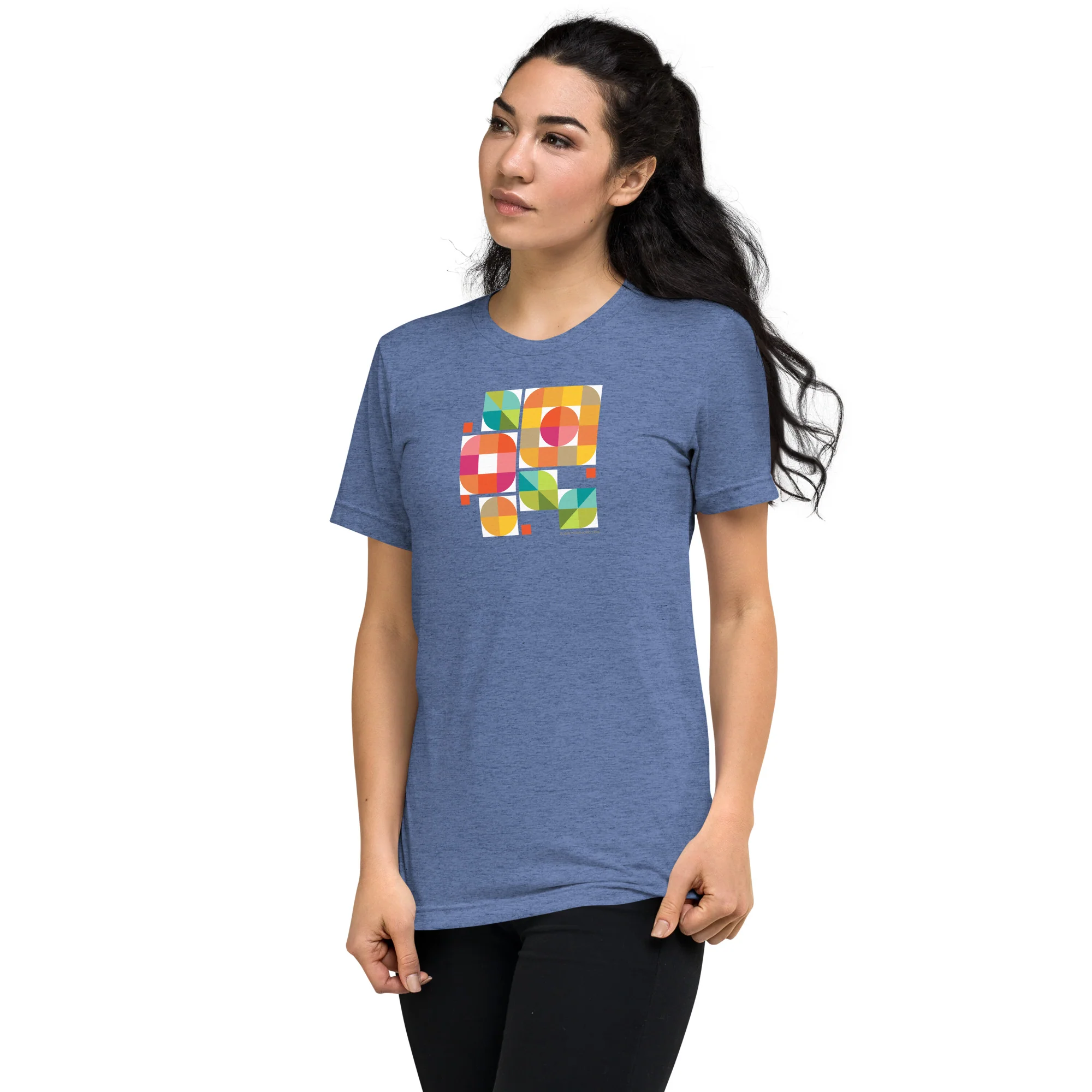 Mod Flower Box California Sunshine palette Bella Tri-Blend t-shirt - Image 14