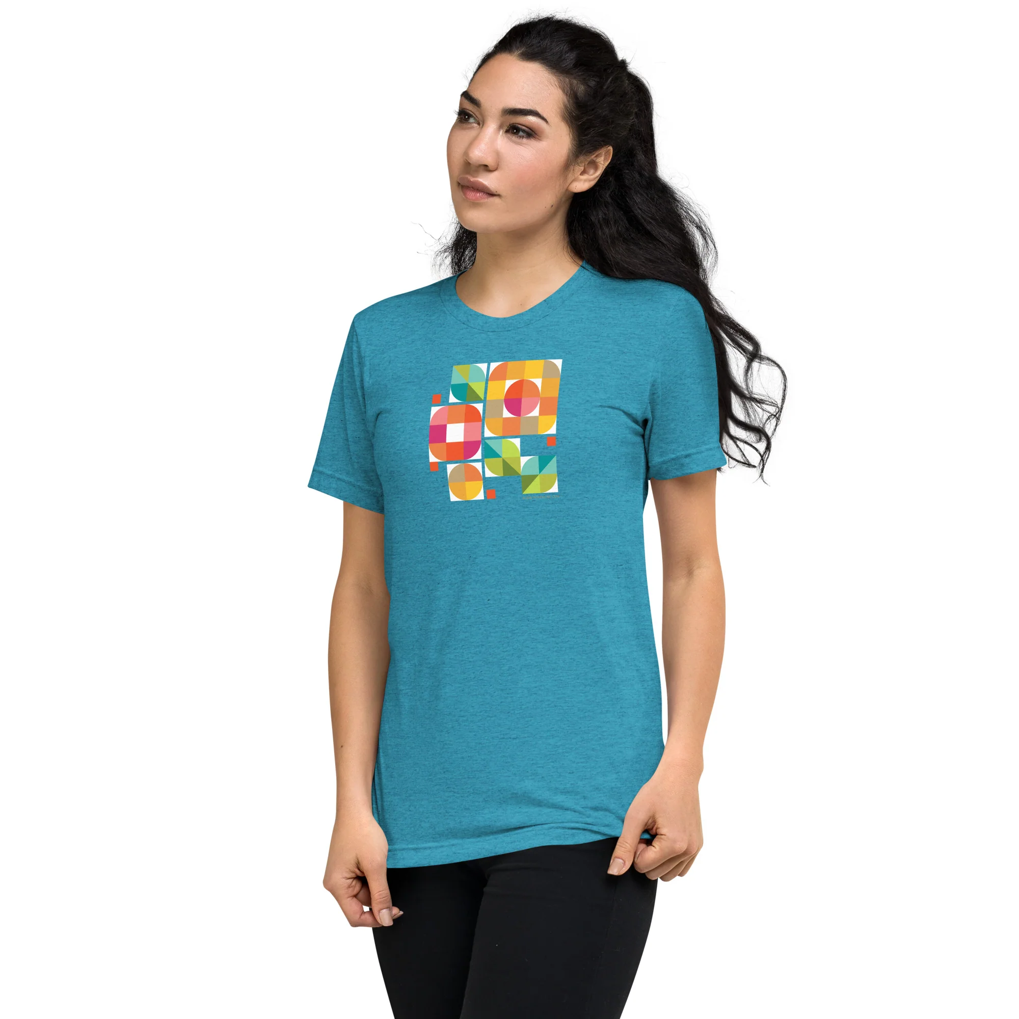 Mod Flower Box California Sunshine palette Bella Tri-Blend t-shirt - Image 17