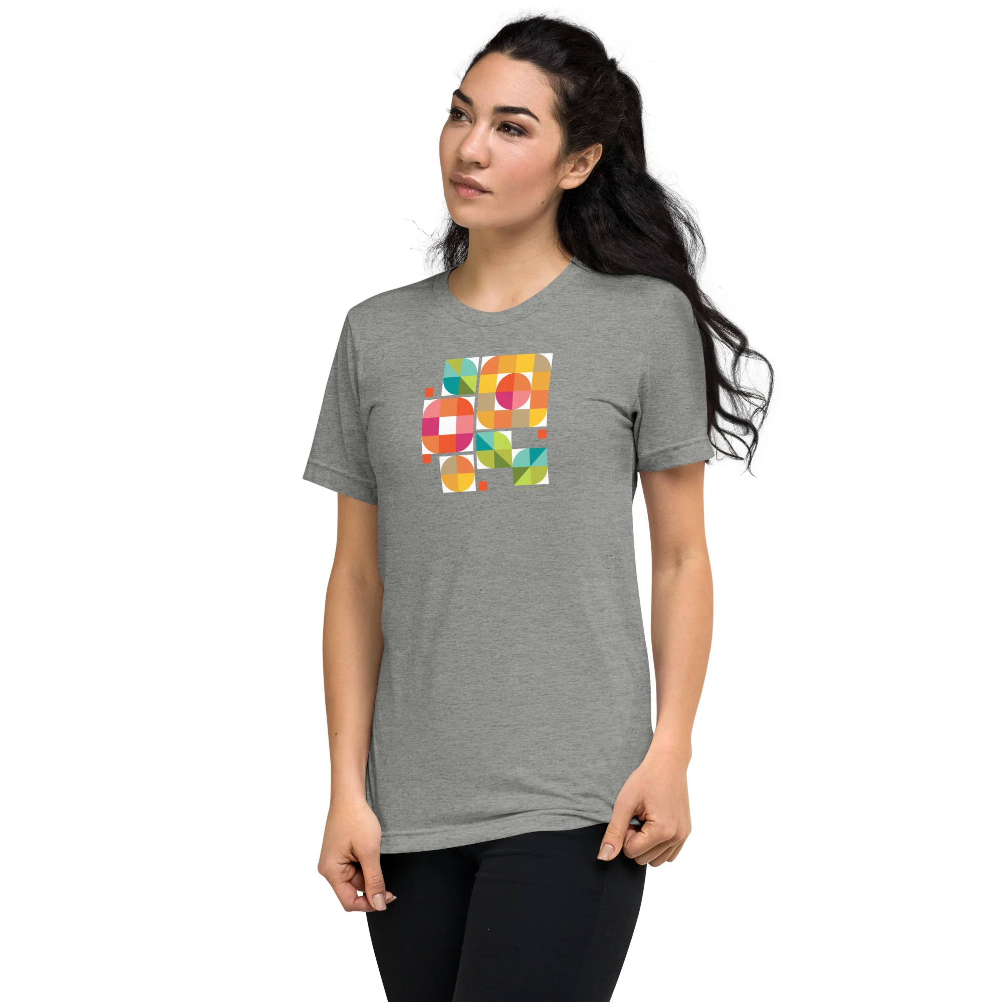 Mod Flower Box California Sunshine palette Bella Tri-Blend t-shirt - Image 23