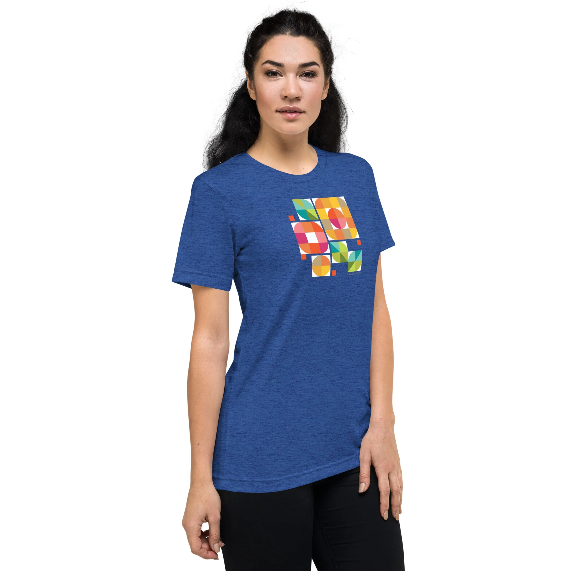 Mod Flower Box California Sunshine palette Bella Tri-Blend t-shirt - Image 4