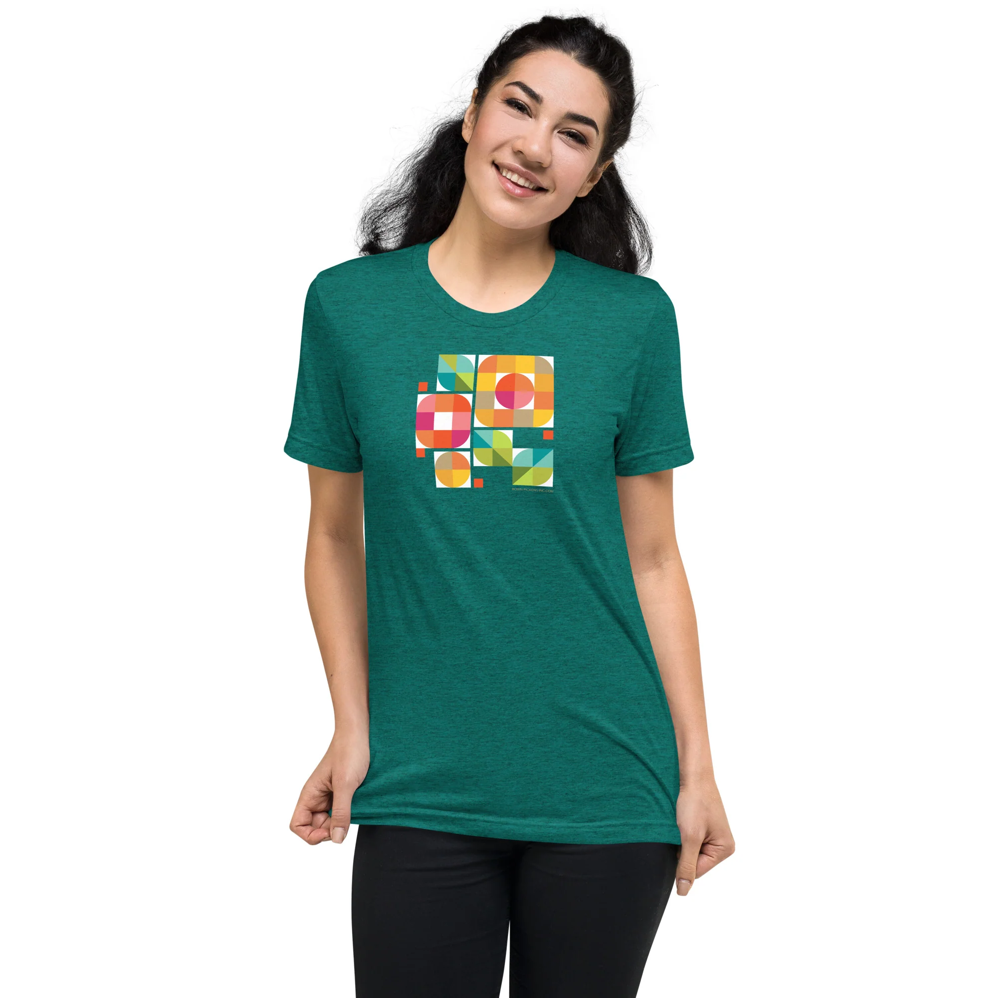 Mod Flower Box California Sunshine palette Bella Tri-Blend t-shirt - Image 5
