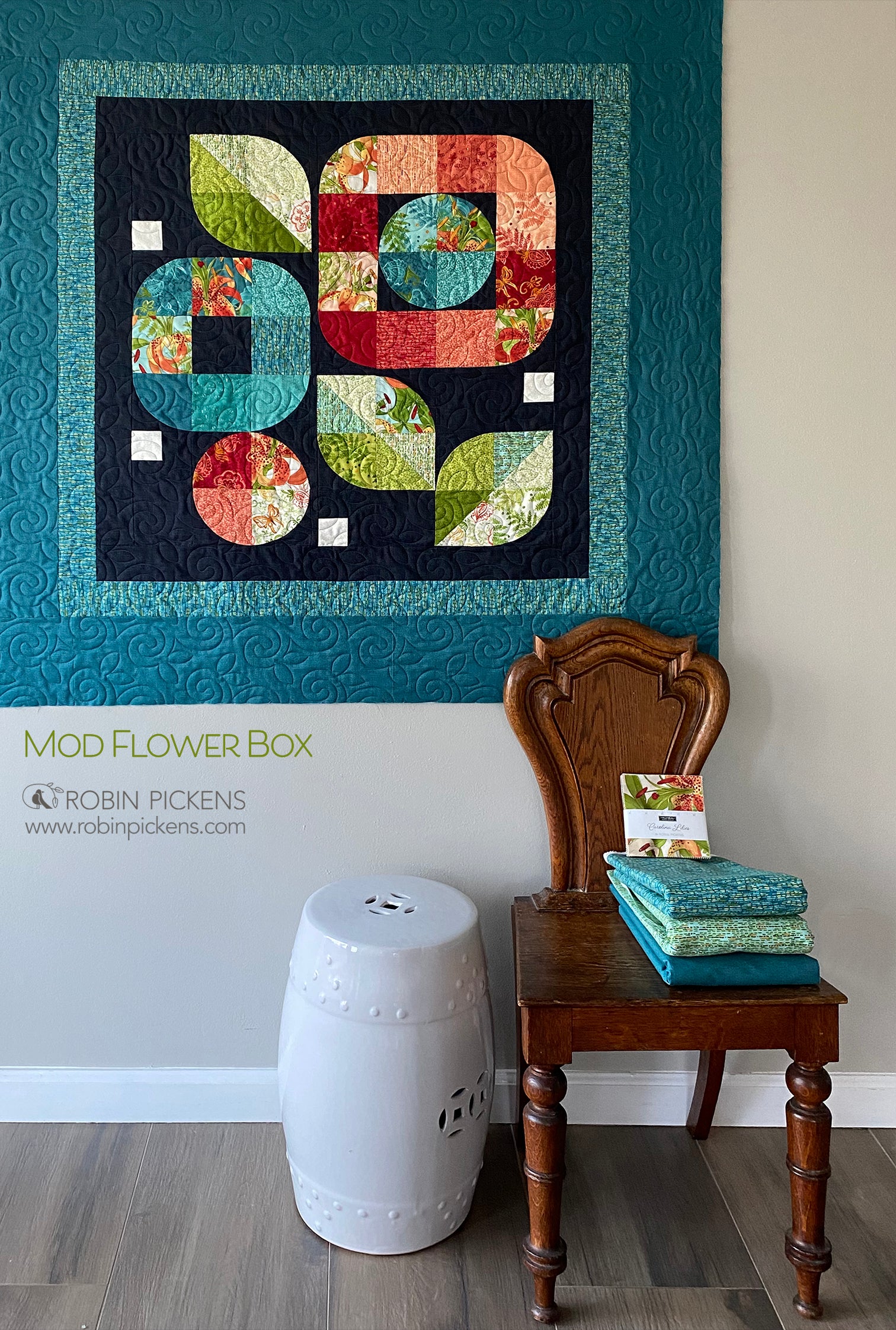 Mod Flower Box quilt pattern printed booklet - Image 4