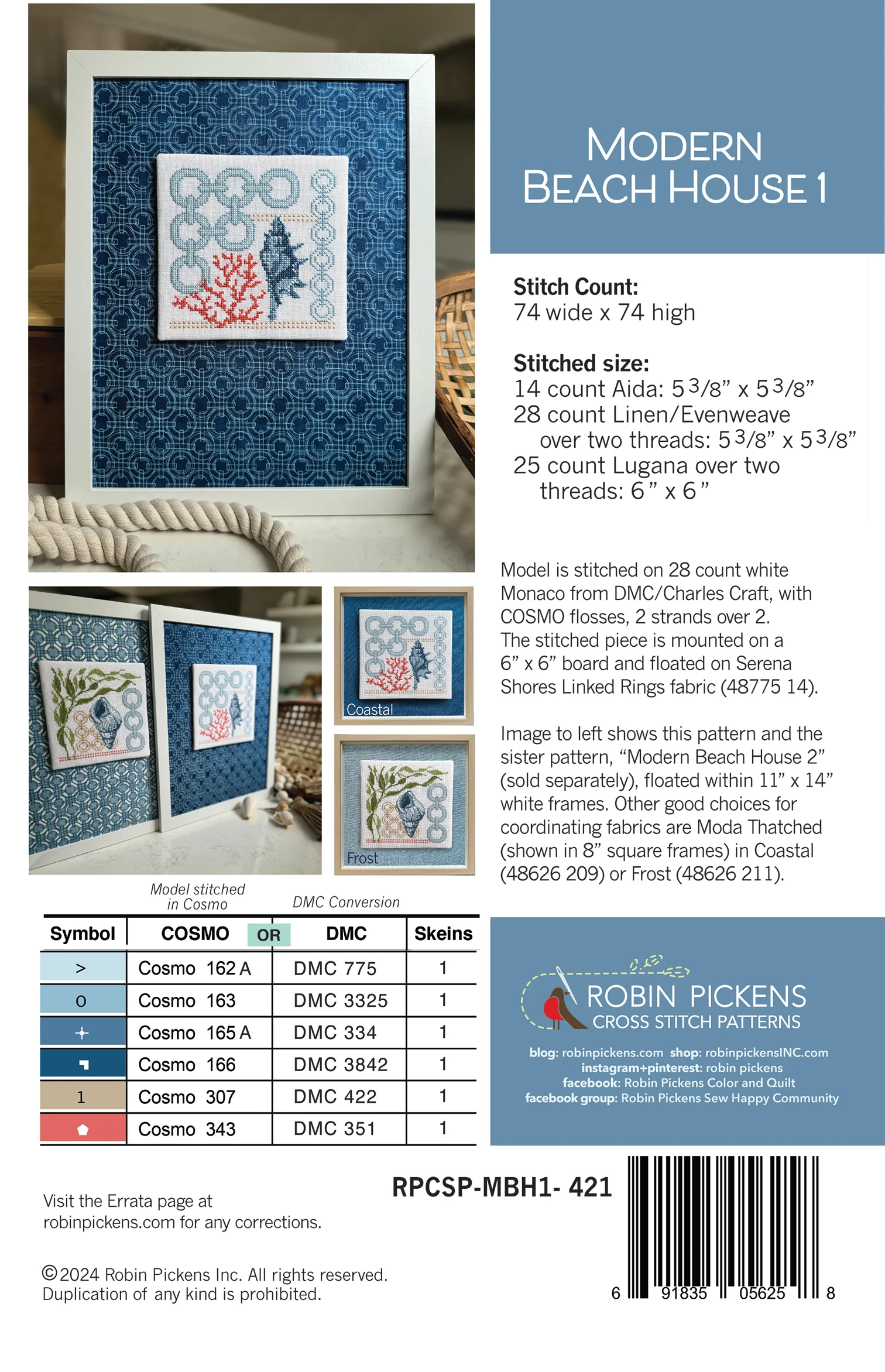 Modern Beach House 1, printed pattern - Image 2