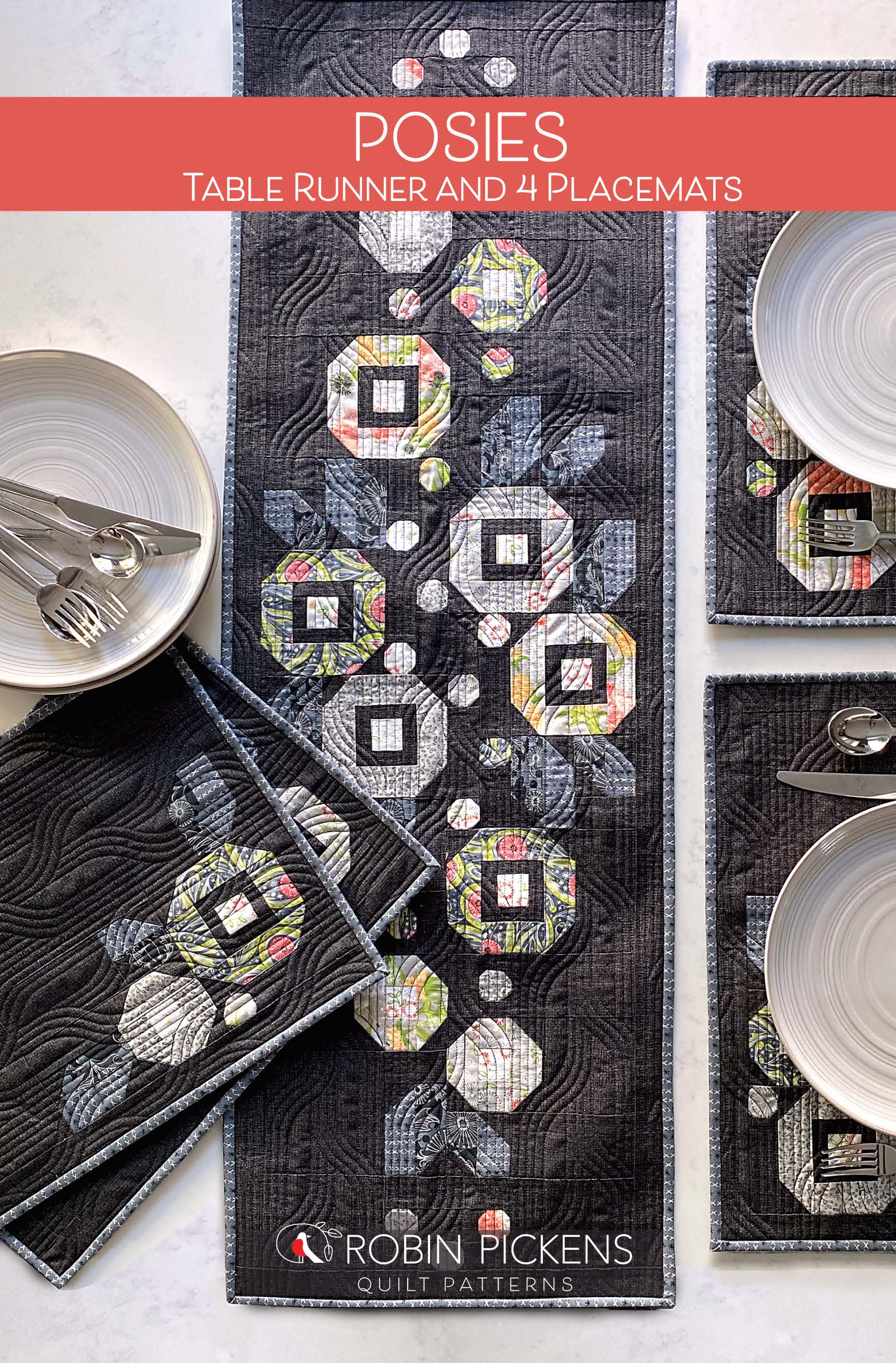 Posies Table Runner and Placemats, printed pattern