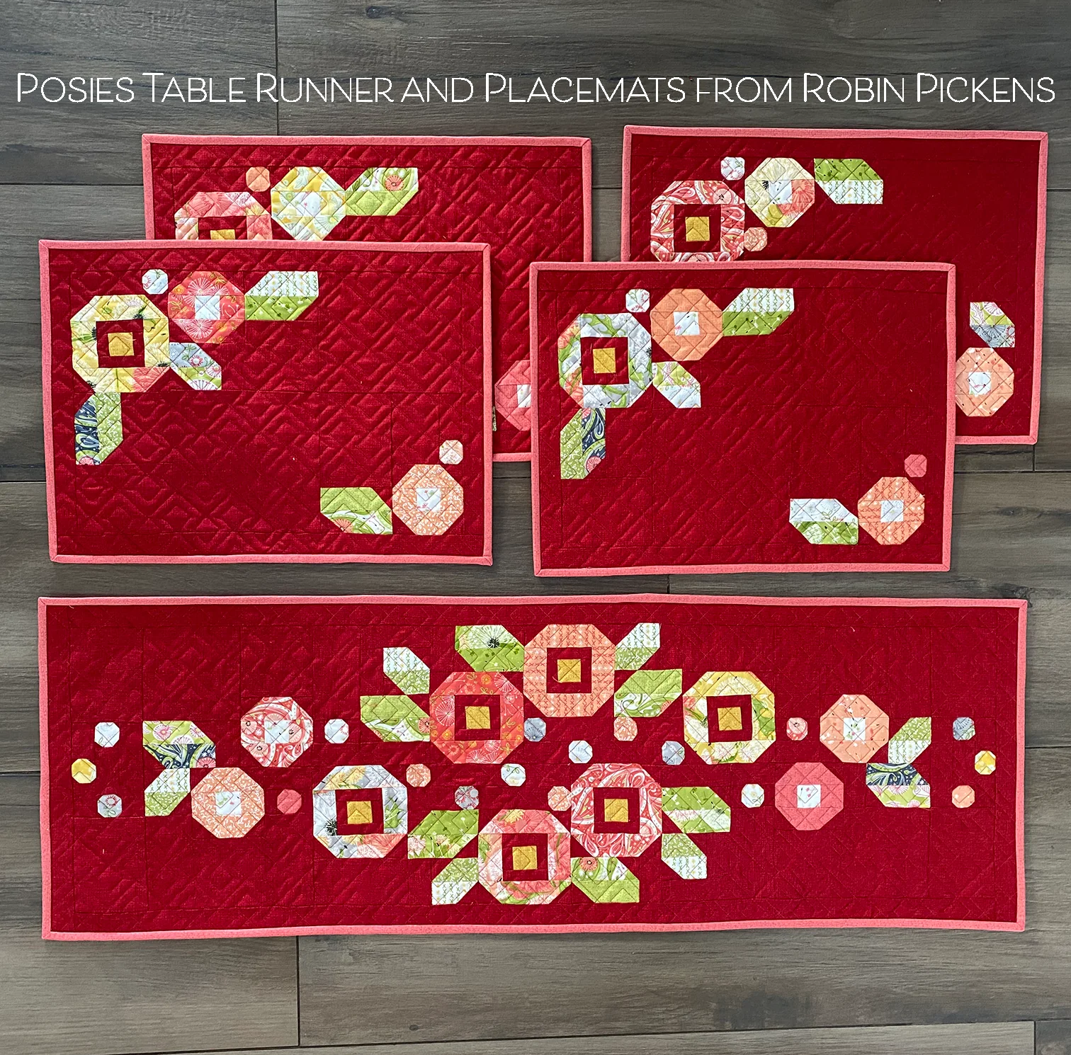 Posies Table Runner and Placemats, printed pattern - Image 4