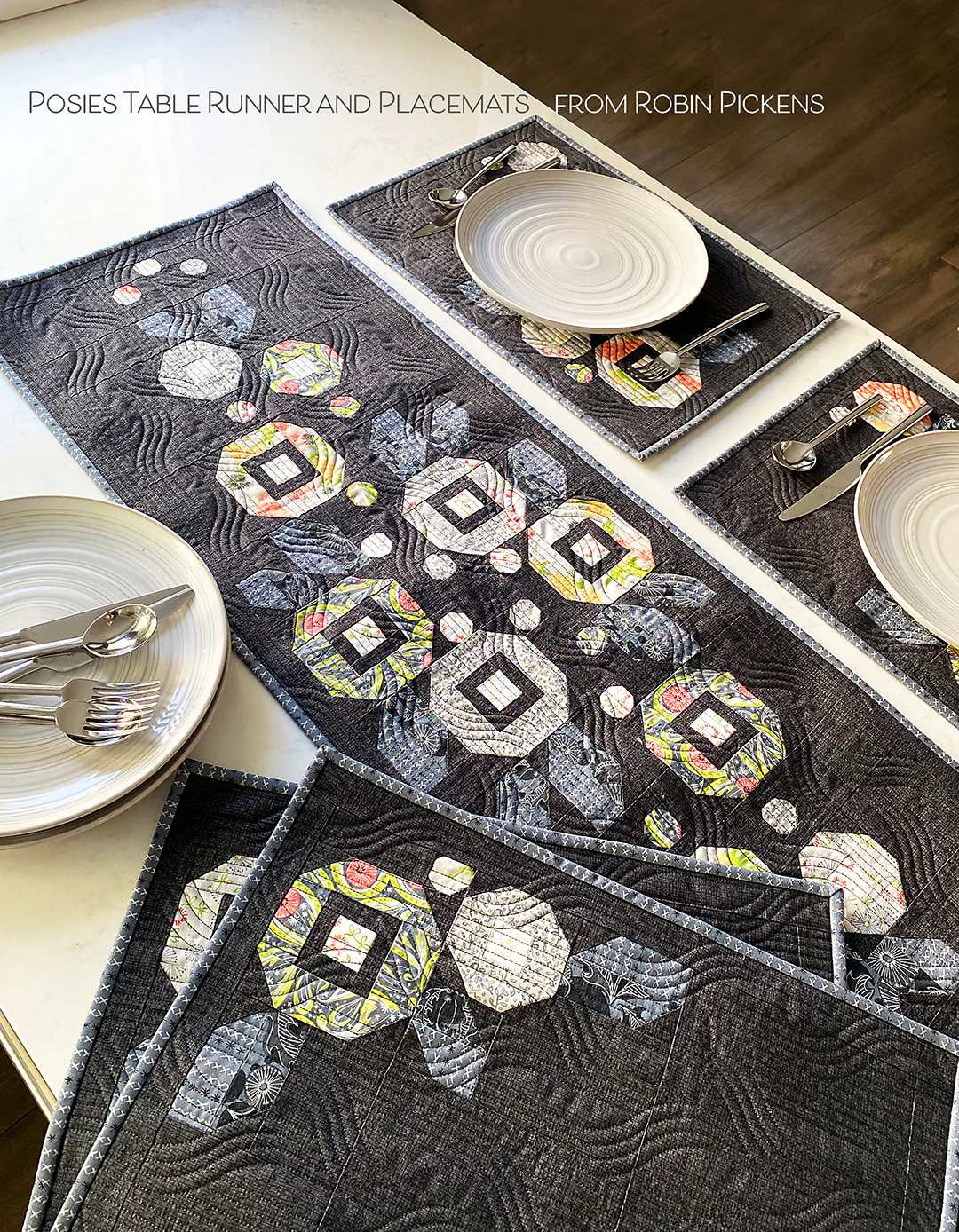 Posies Table Runner and Placemats digital PDF - Image 3