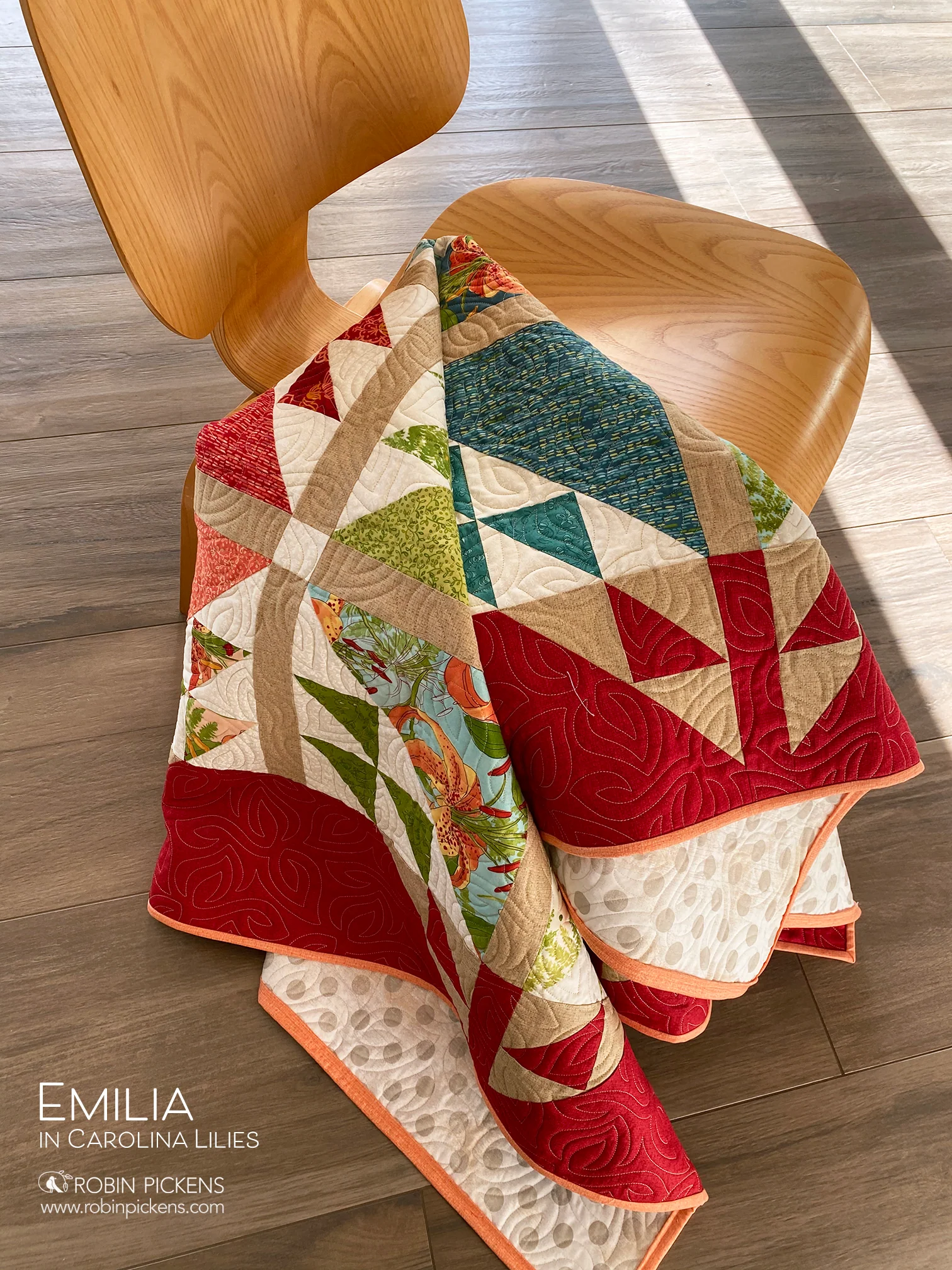 EMILIA Digital PDF Quilt Pattern by Robin Pickens / Layer Cake Precut/Perfect10 Ruler friendly / 76" or 55" square - Image 12