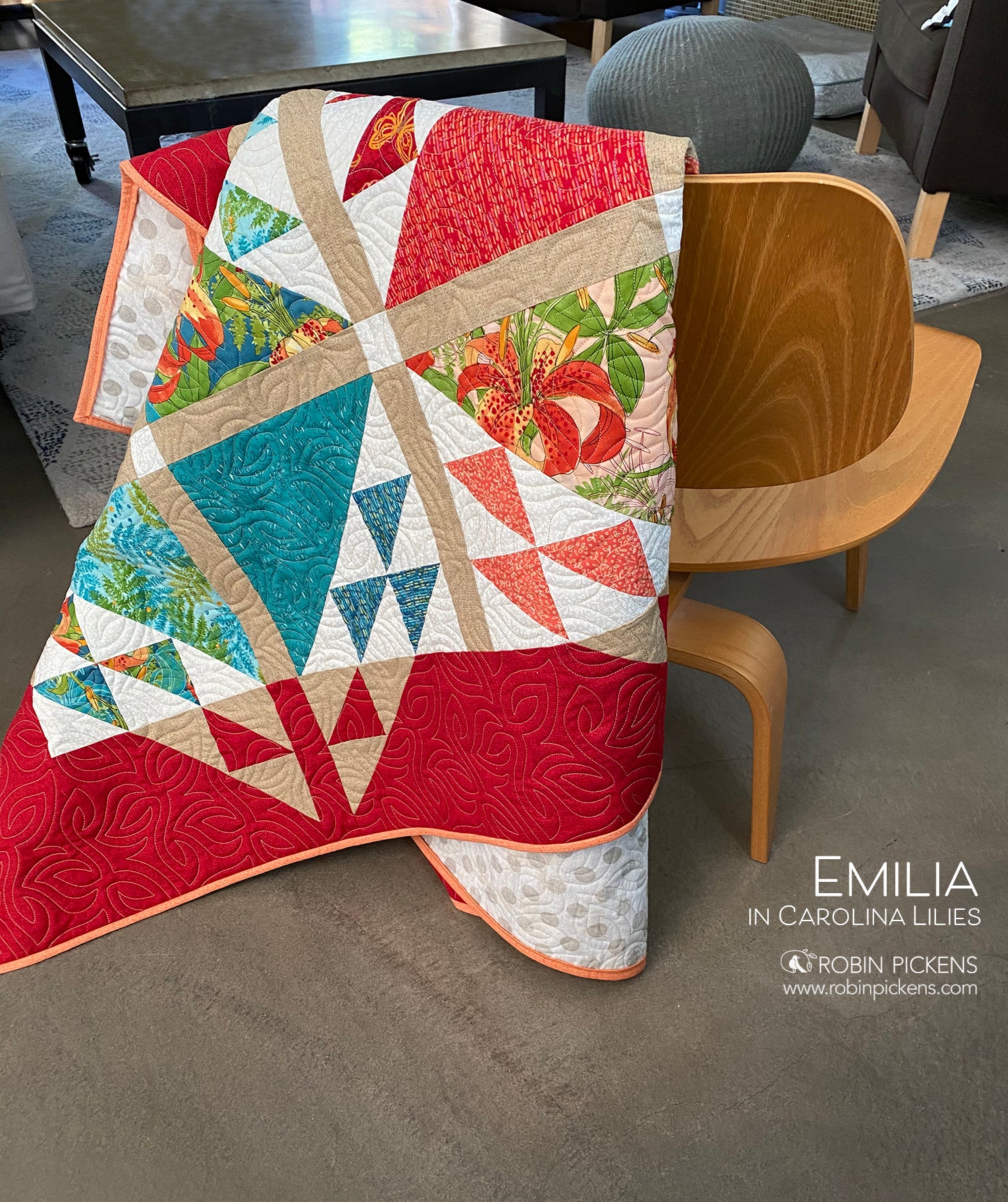 EMILIA Digital PDF Quilt Pattern by Robin Pickens / Layer Cake Precut/Perfect10 Ruler friendly / 76" or 55" square - Image 5