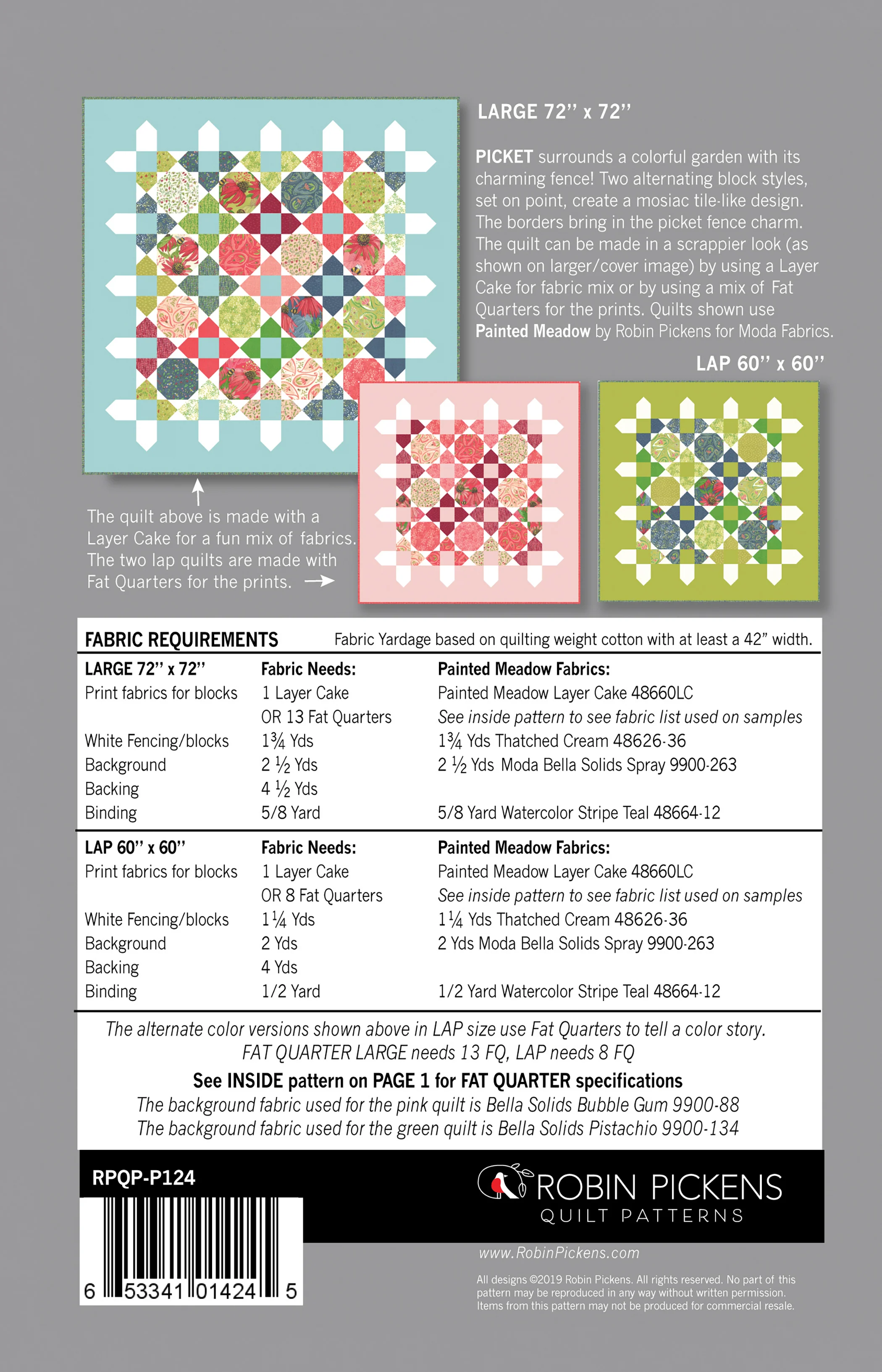 PICKET Quilt Pattern (printed booklet) by Robin Pickens - Image 3