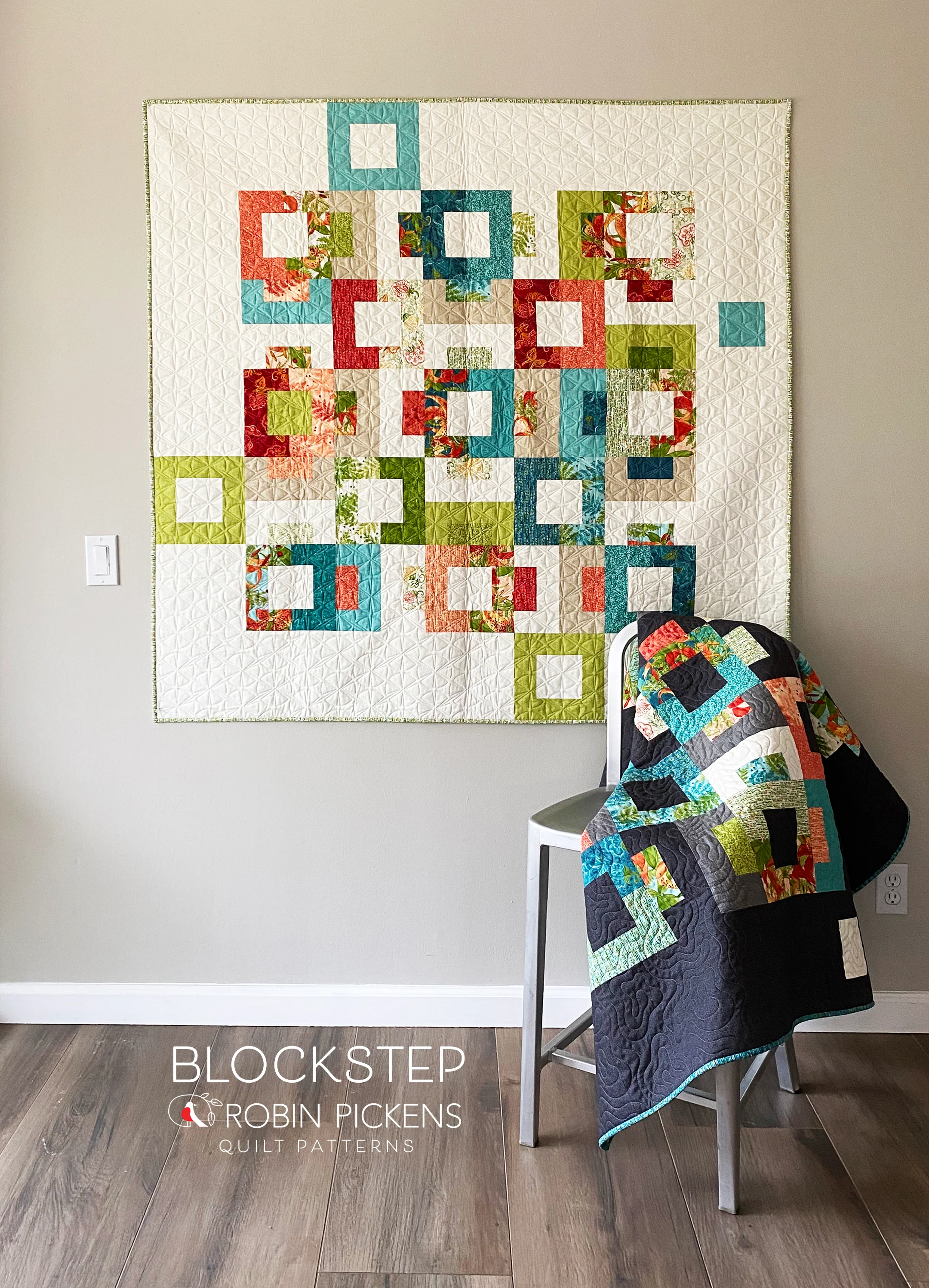 BLOCKSTEP Quilt Pattern (printed booklet) by Robin Pickens Queen, Twin, Wall sizes - Image 3