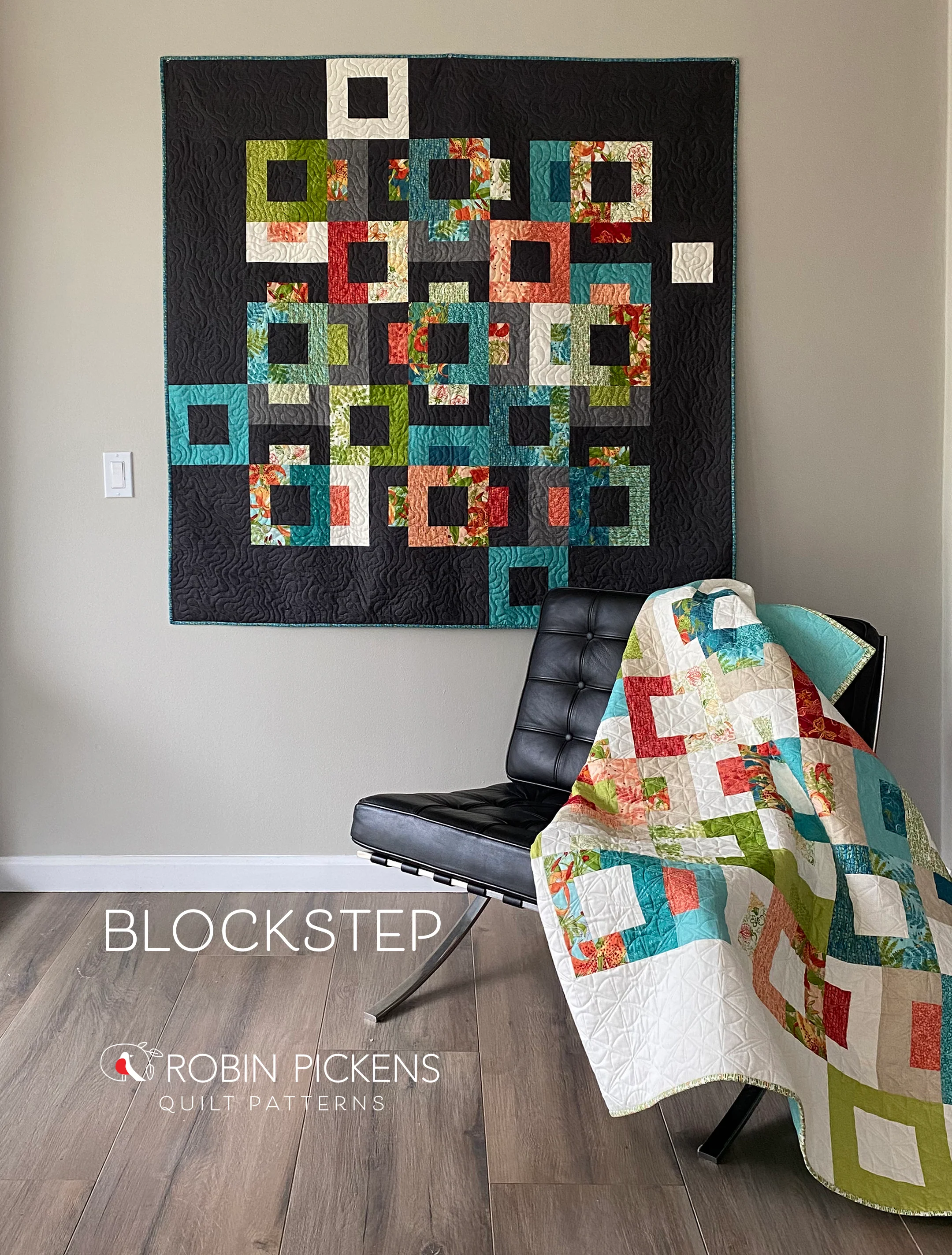 BLOCKSTEP Quilt Pattern (printed booklet) by Robin Pickens Queen, Twin, Wall sizes - Image 6