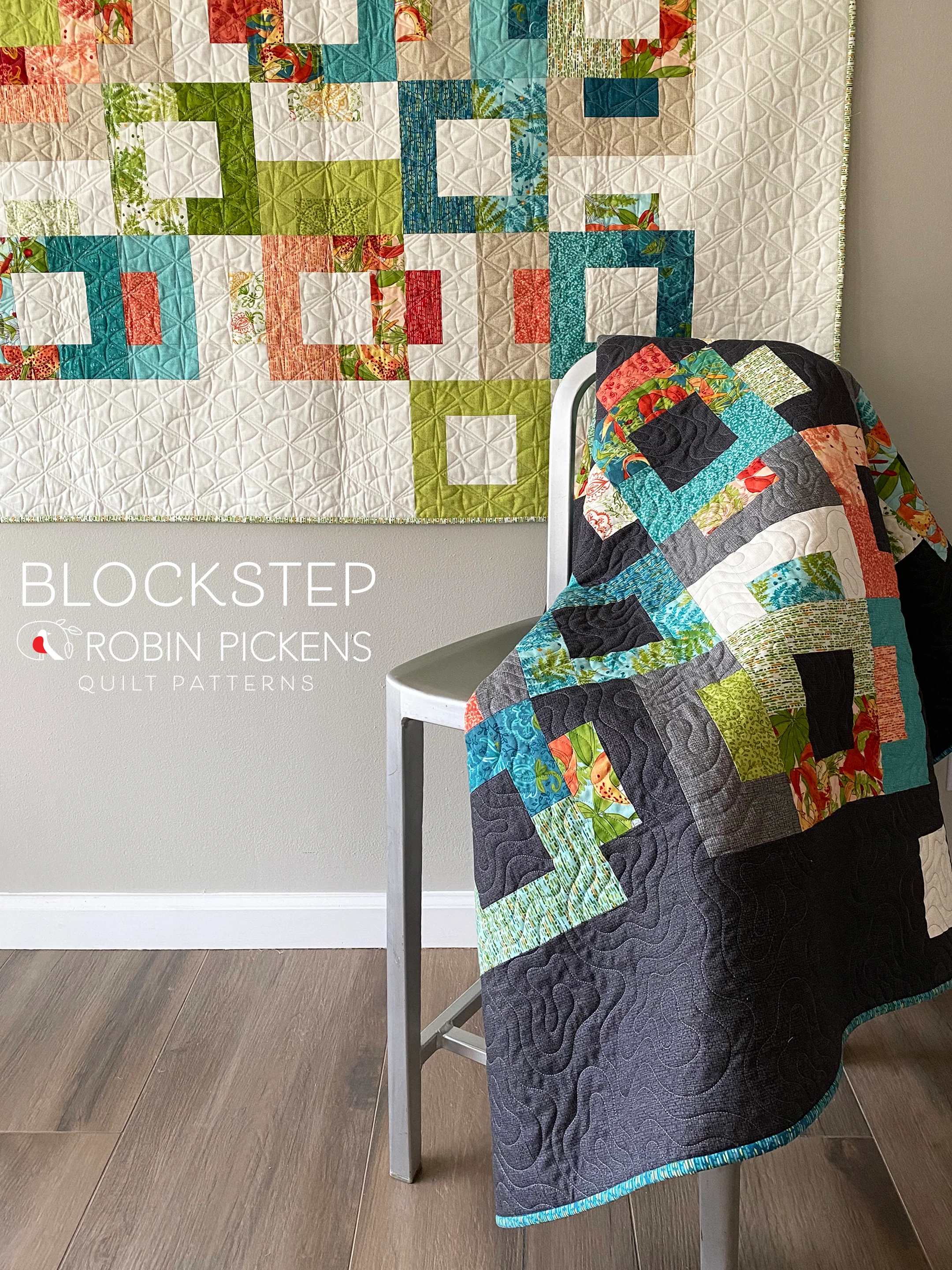 BLOCKSTEP Quilt Pattern (printed booklet) by Robin Pickens Queen, Twin, Wall sizes - Image 7