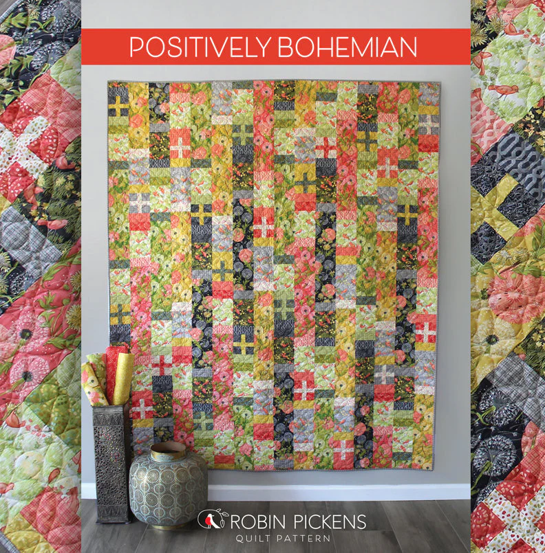 POSITIVELY BOHEMIAN Quilt Pattern (printed booklet) by Robin Pickens / Twin size - Image 7
