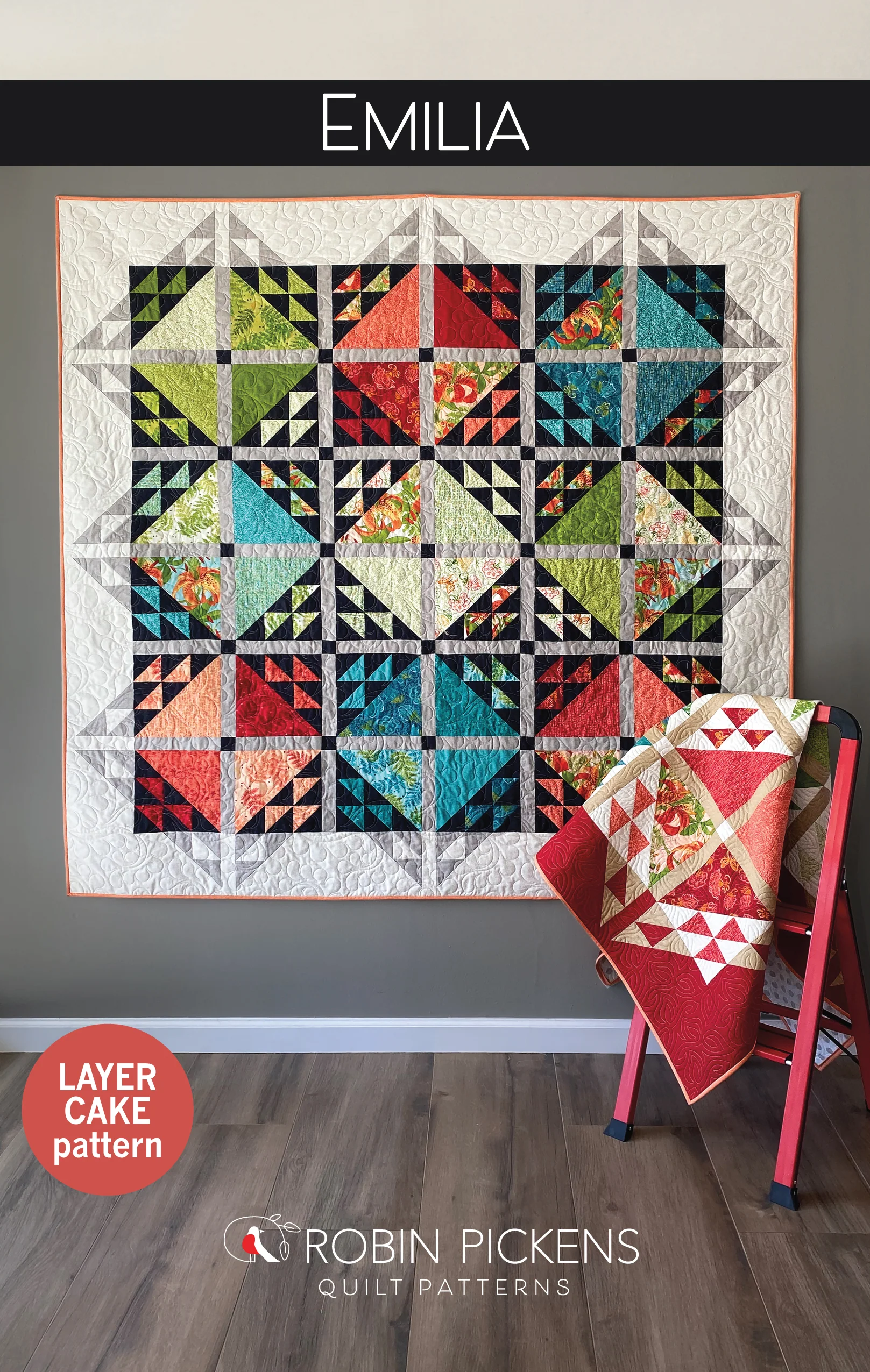 EMILIA Quilt Pattern (printed booklet) by Robin Pickens 76" or 55" square