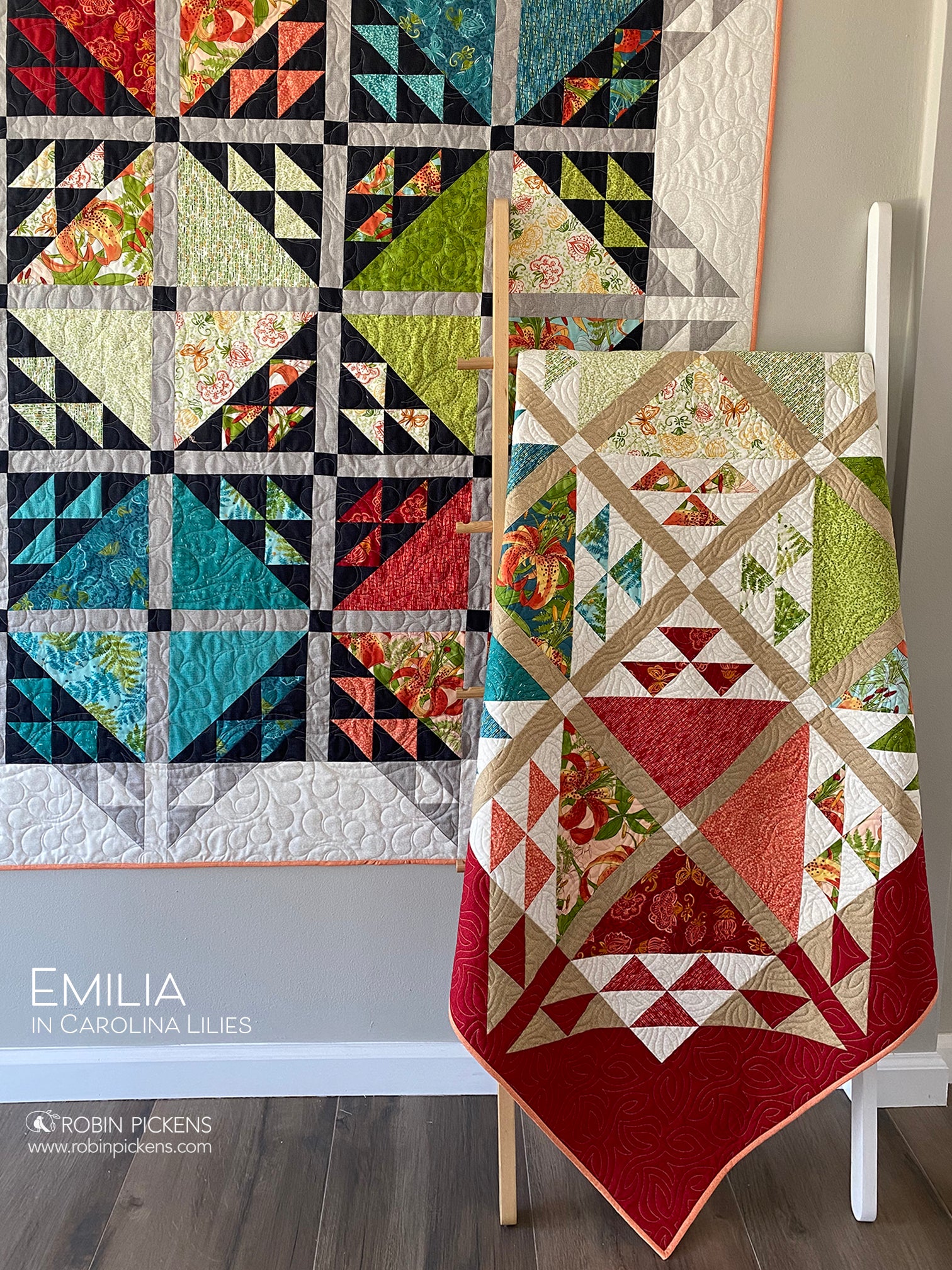 EMILIA Quilt Pattern (printed booklet) by Robin Pickens 76" or 55" square - Image 10