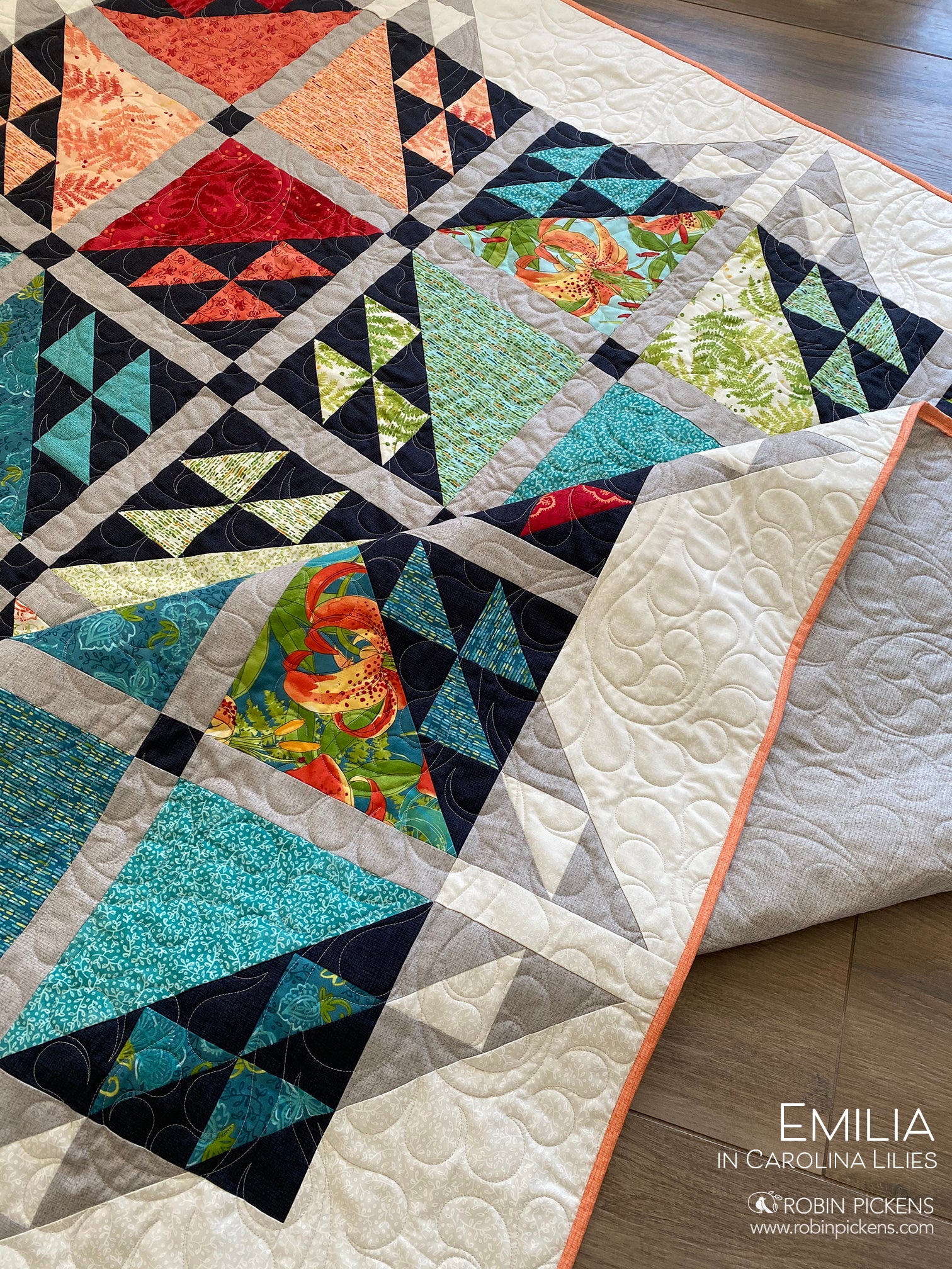EMILIA Quilt Pattern (printed booklet) by Robin Pickens 76" or 55" square - Image 12