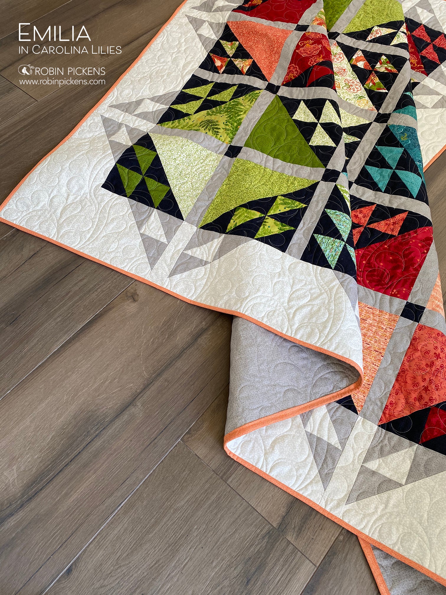 EMILIA Quilt Pattern (printed booklet) by Robin Pickens 76" or 55" square - Image 13