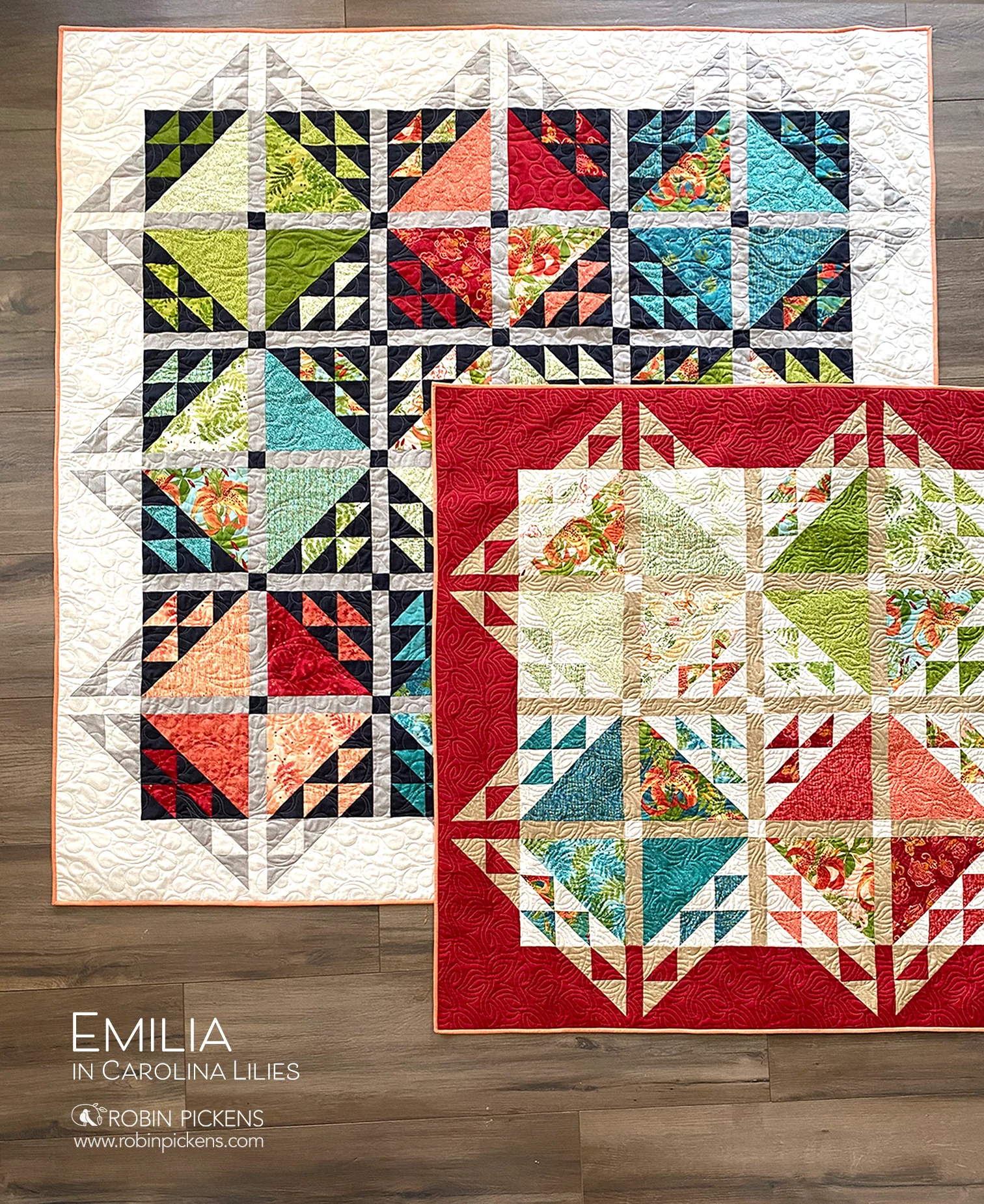 EMILIA Quilt Pattern (printed booklet) by Robin Pickens 76" or 55" square - Image 4