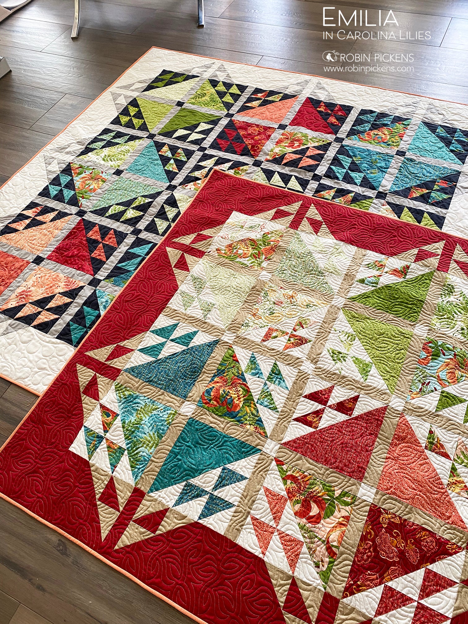 EMILIA Quilt Pattern (printed booklet) by Robin Pickens 76" or 55" square - Image 9
