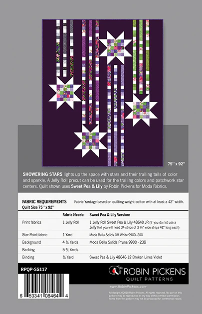 SHOWERING STARS (printed booklet) Quilt Pattern by Robin Pickens - Image 3