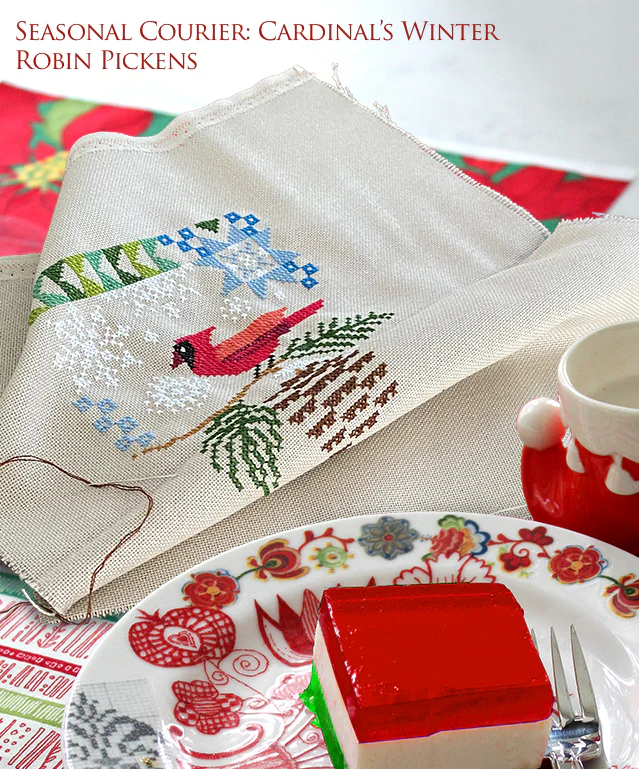 Seasonal Courier: Cardinal's Winter Cross Stitch PDF Pattern - Image 3