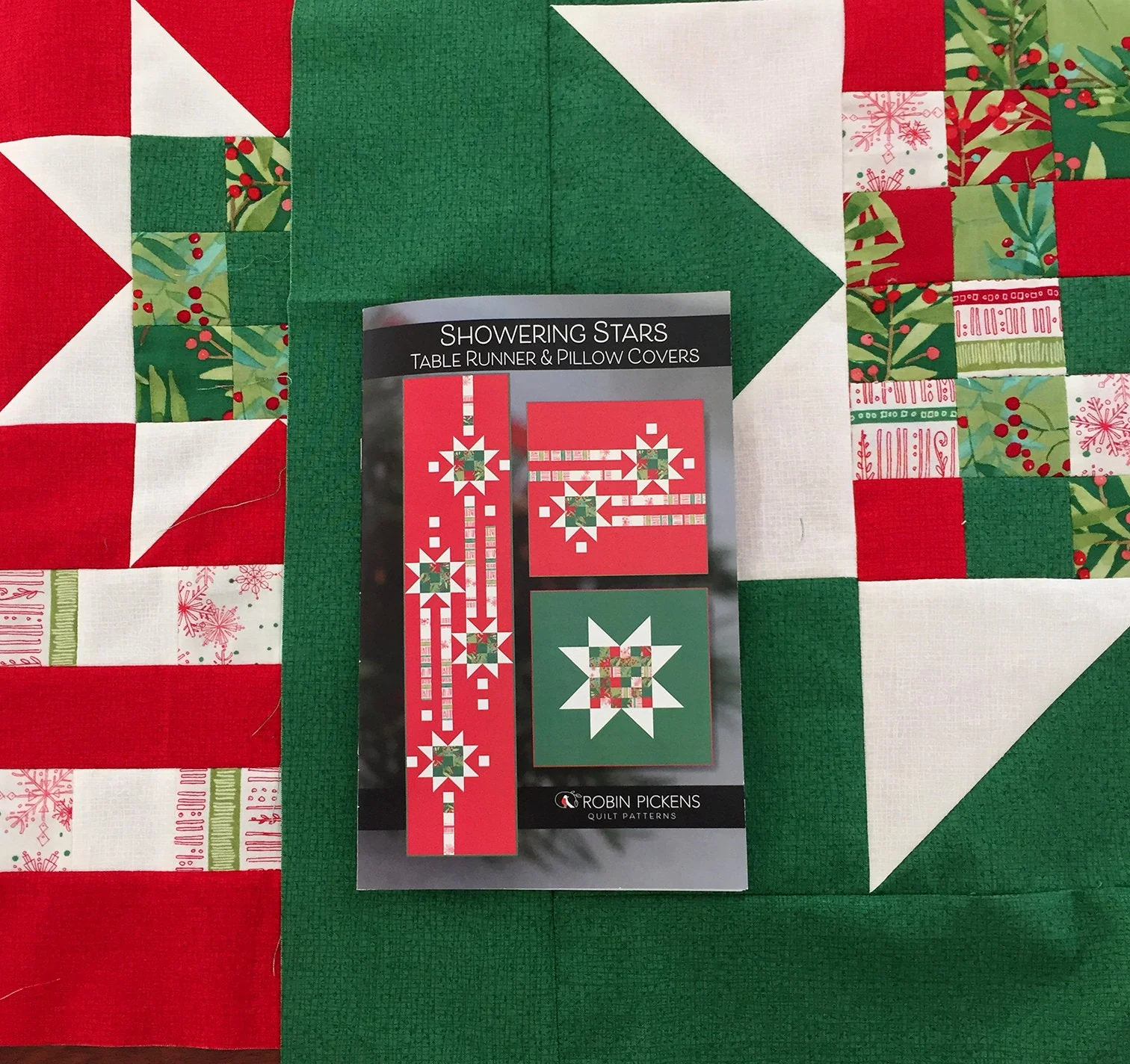 Showering Stars Table Runner and Pillow CoversQuilt Pattern (Printed Booklet) - Image 3