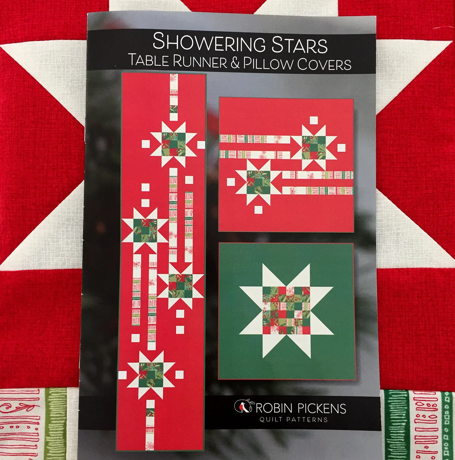 Showering Stars Table Runner and Pillow CoversQuilt Pattern (Printed Booklet) - Image 6