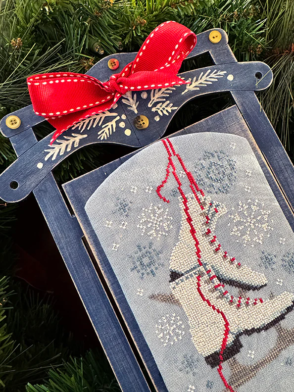 Snow Kissed Skates digital PDF cross stitch pattern - Image 2
