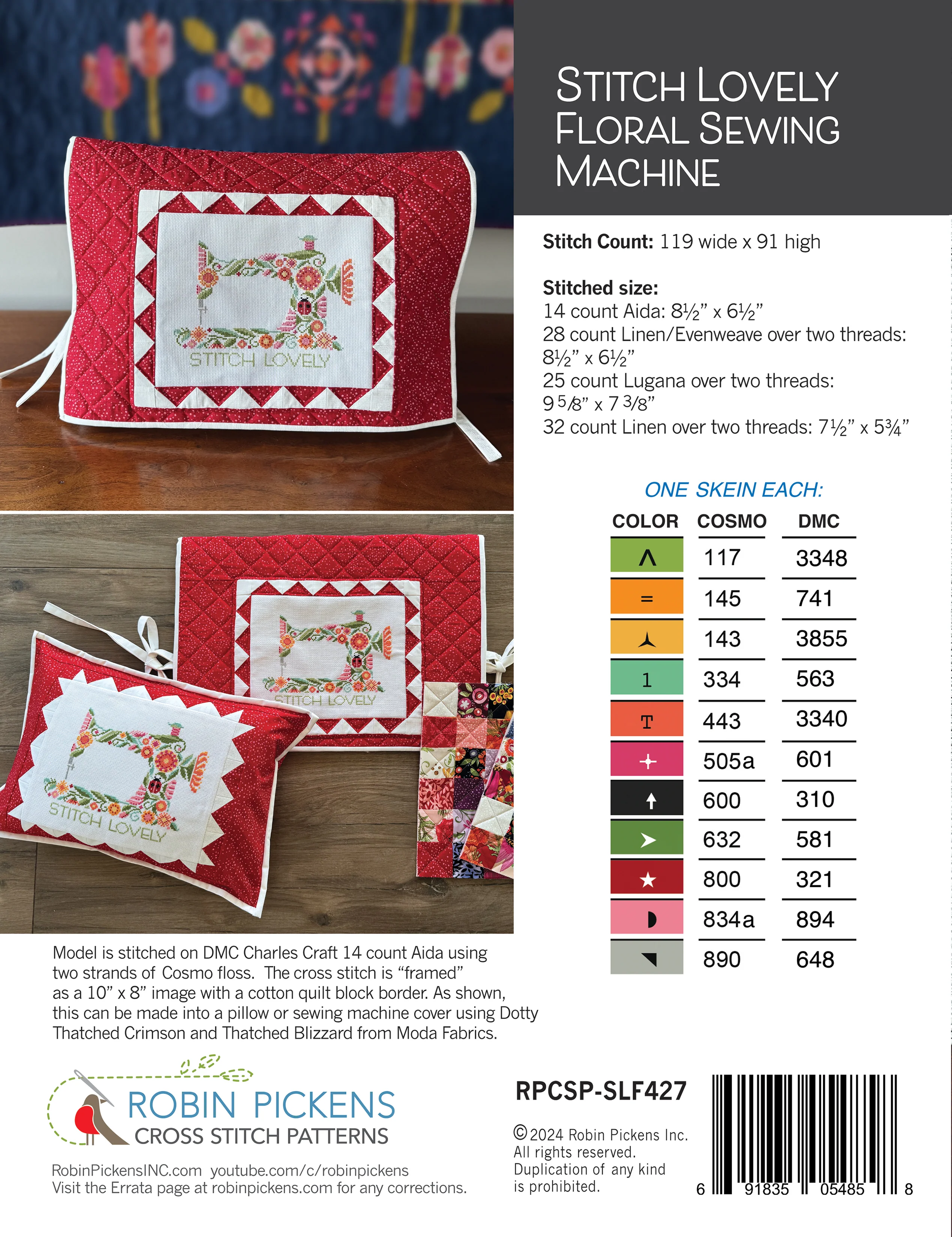 Stitch Lovely Floral Sewing Machine, digital PDF pattern - Image 2