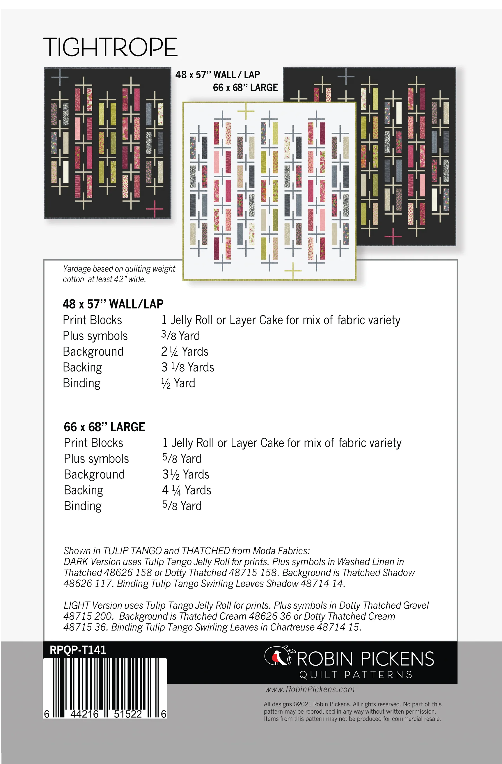 TIGHTROPE digital PDF download pattern, Lap/Wall or Large - Image 3