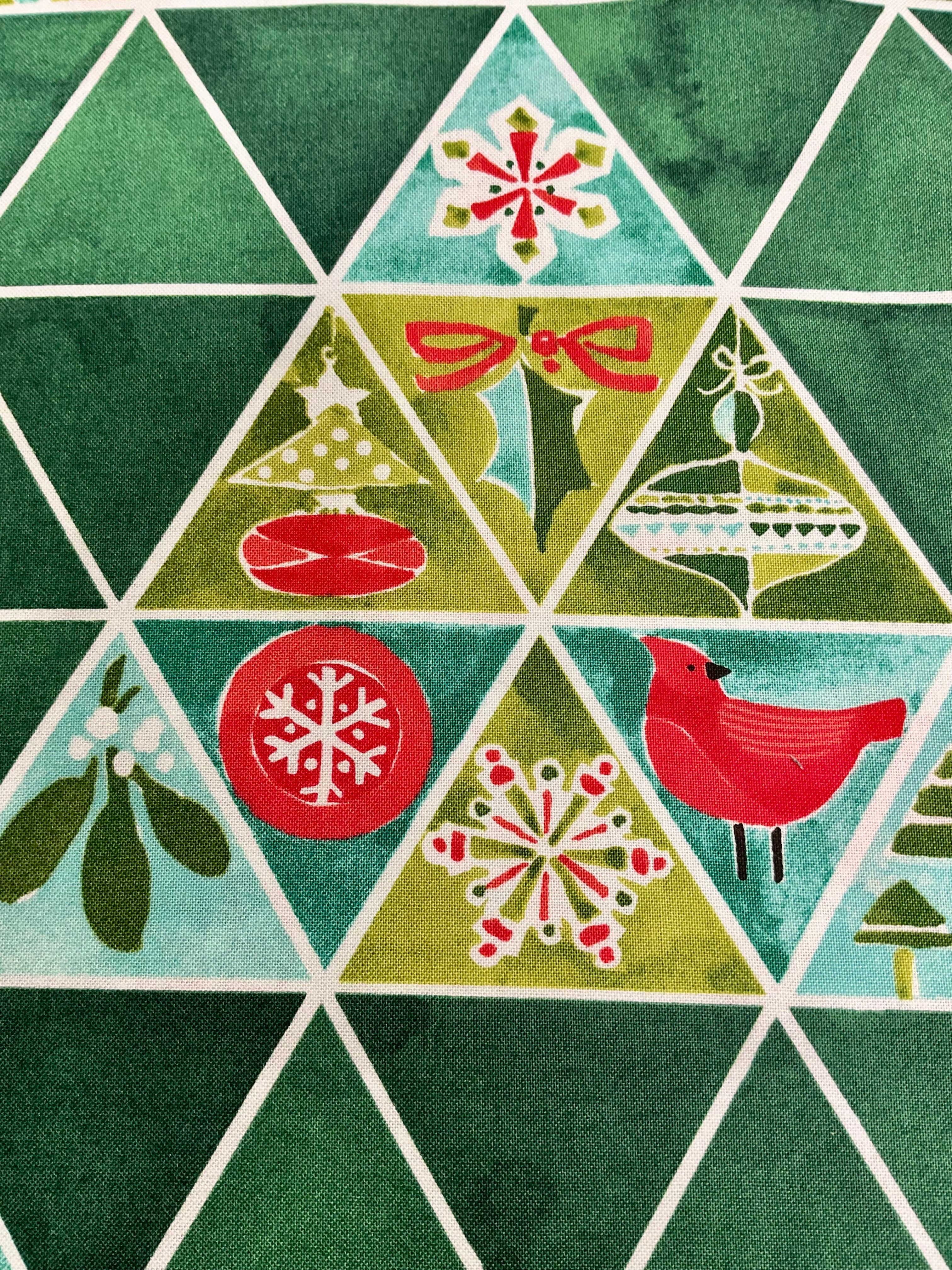 Winterly Spruce Christmas Tree Mosaic - sold by the 1/2 yard - Image 2